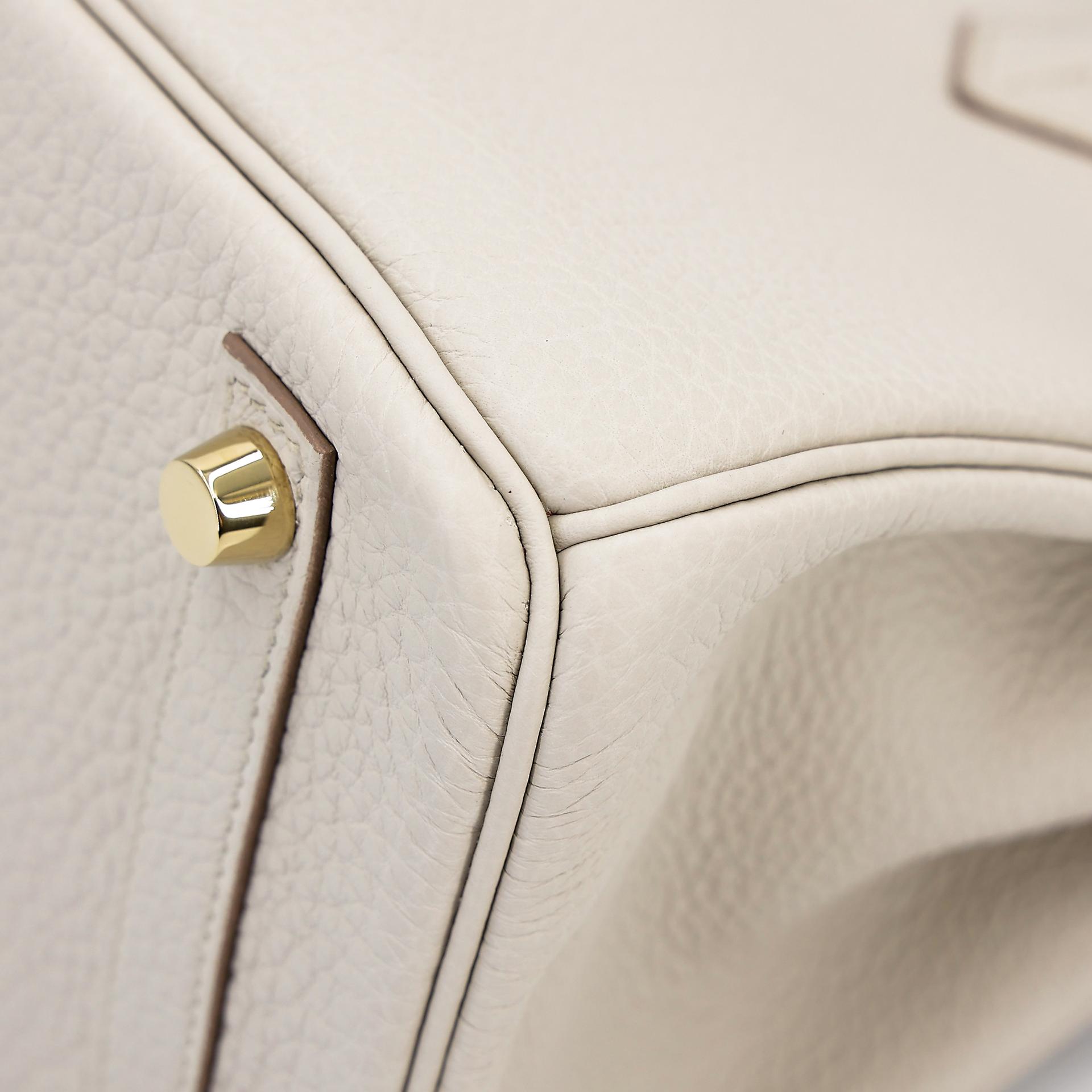 Excellent ( Rank SA ) HERMÈS Birkin 25 Beton (8L) Togo Gold hardware U (2022) - 10