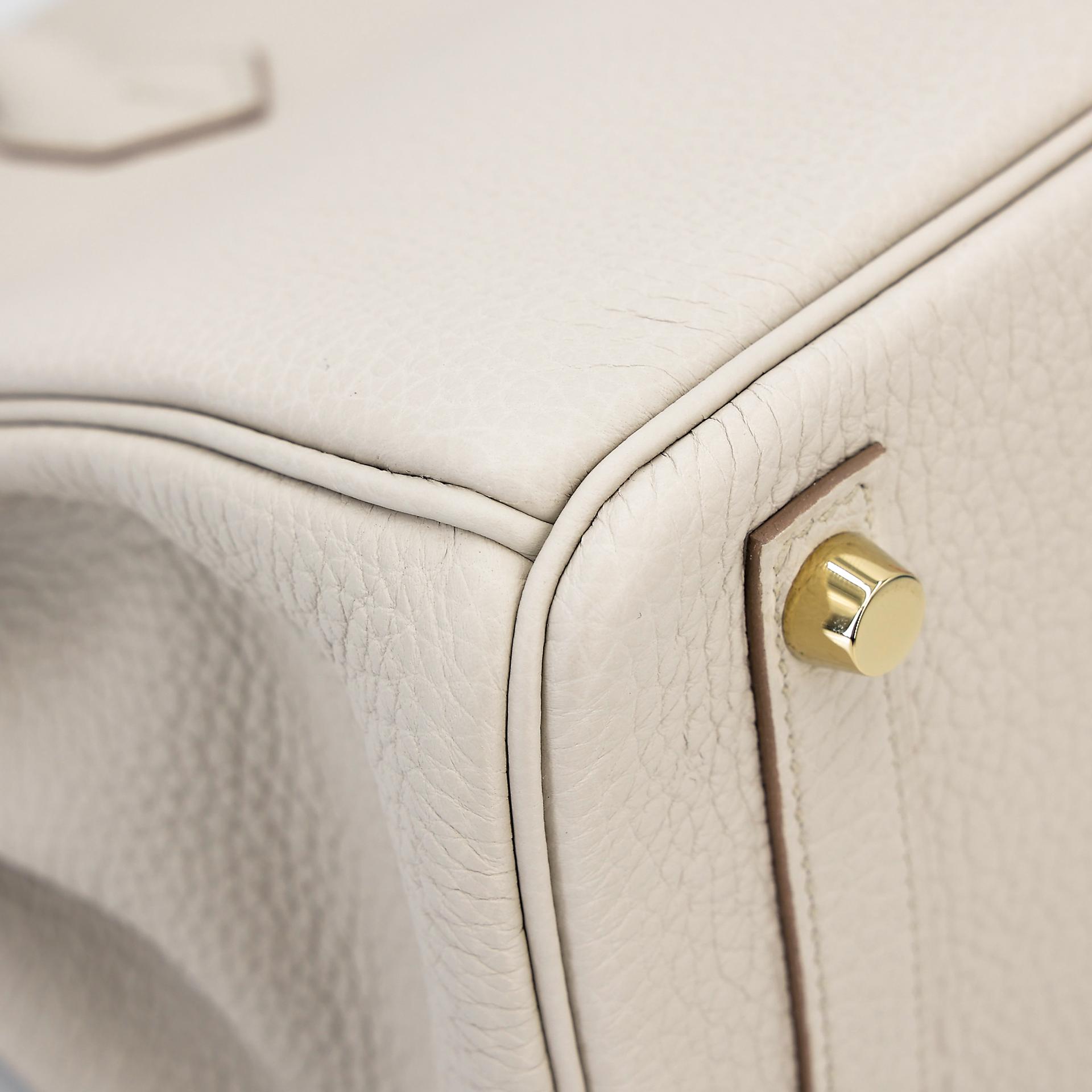 Excellent ( Rank SA ) HERMÈS Birkin 25 Beton (8L) Togo Gold hardware U (2022) - 11