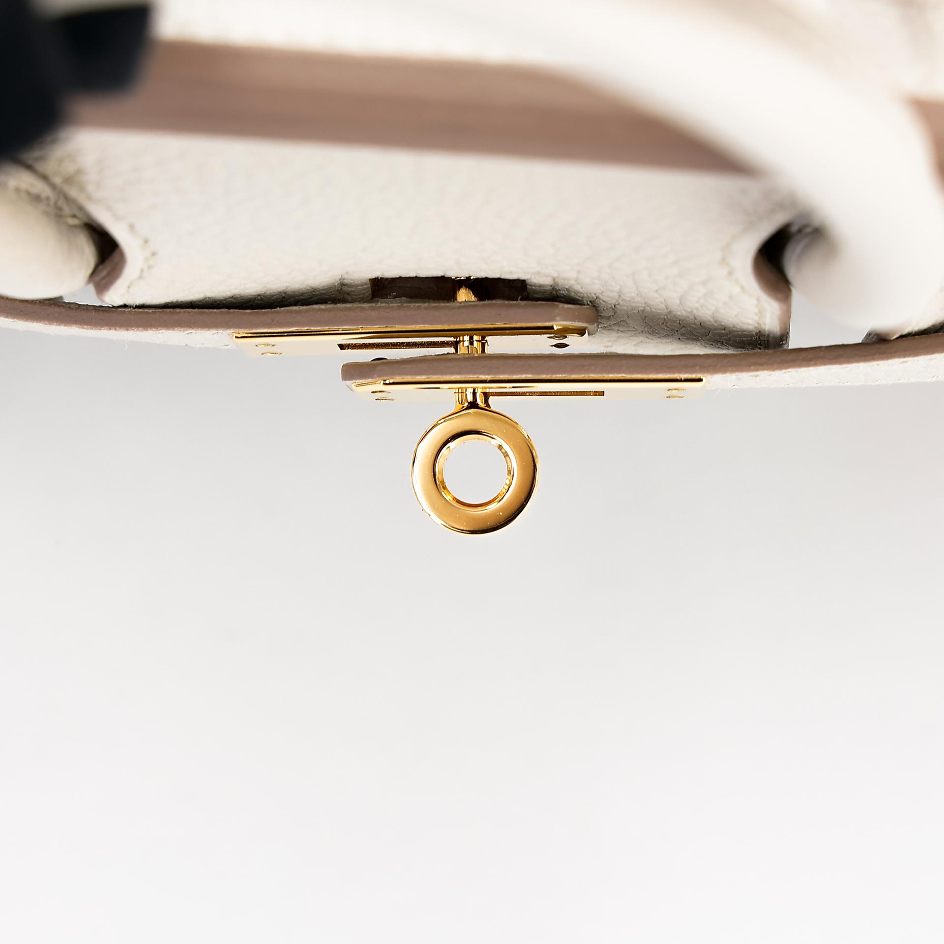 Excellent ( Rank SA ) HERMÈS Birkin 25 Beton (8L) Togo Gold hardware U (2022) - 14