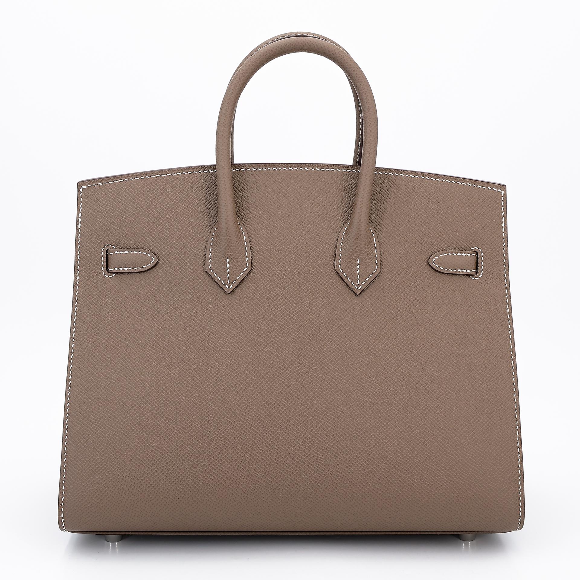 Brand New ( Rank N ) HERMÈS Birkin 25 Sellier Etoupe (18) Epsom Palladium hardware W (2024) - 2