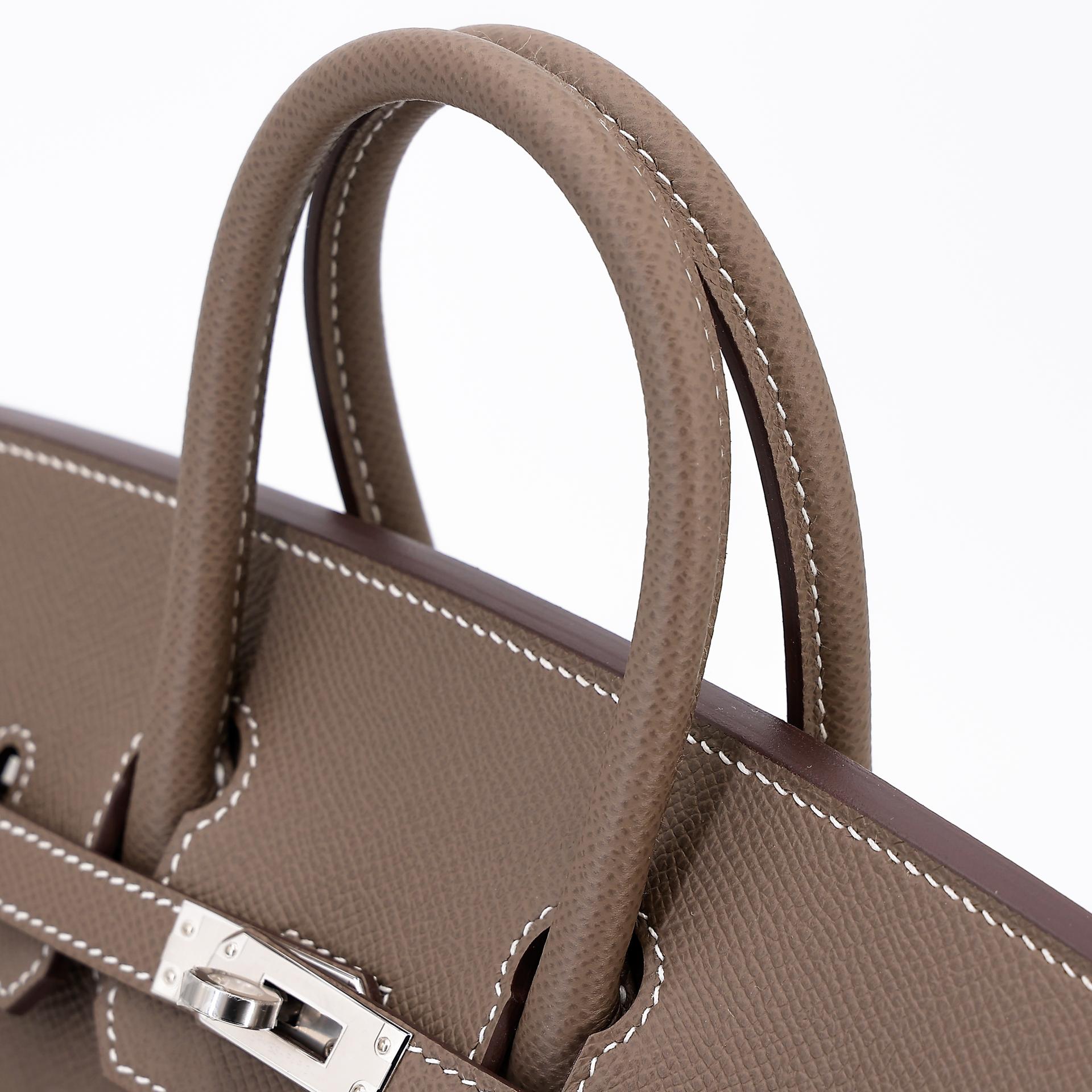 Brand New ( Rank N ) HERMÈS Birkin 25 Sellier Etoupe (18) Epsom Palladium hardware W (2024) - 3