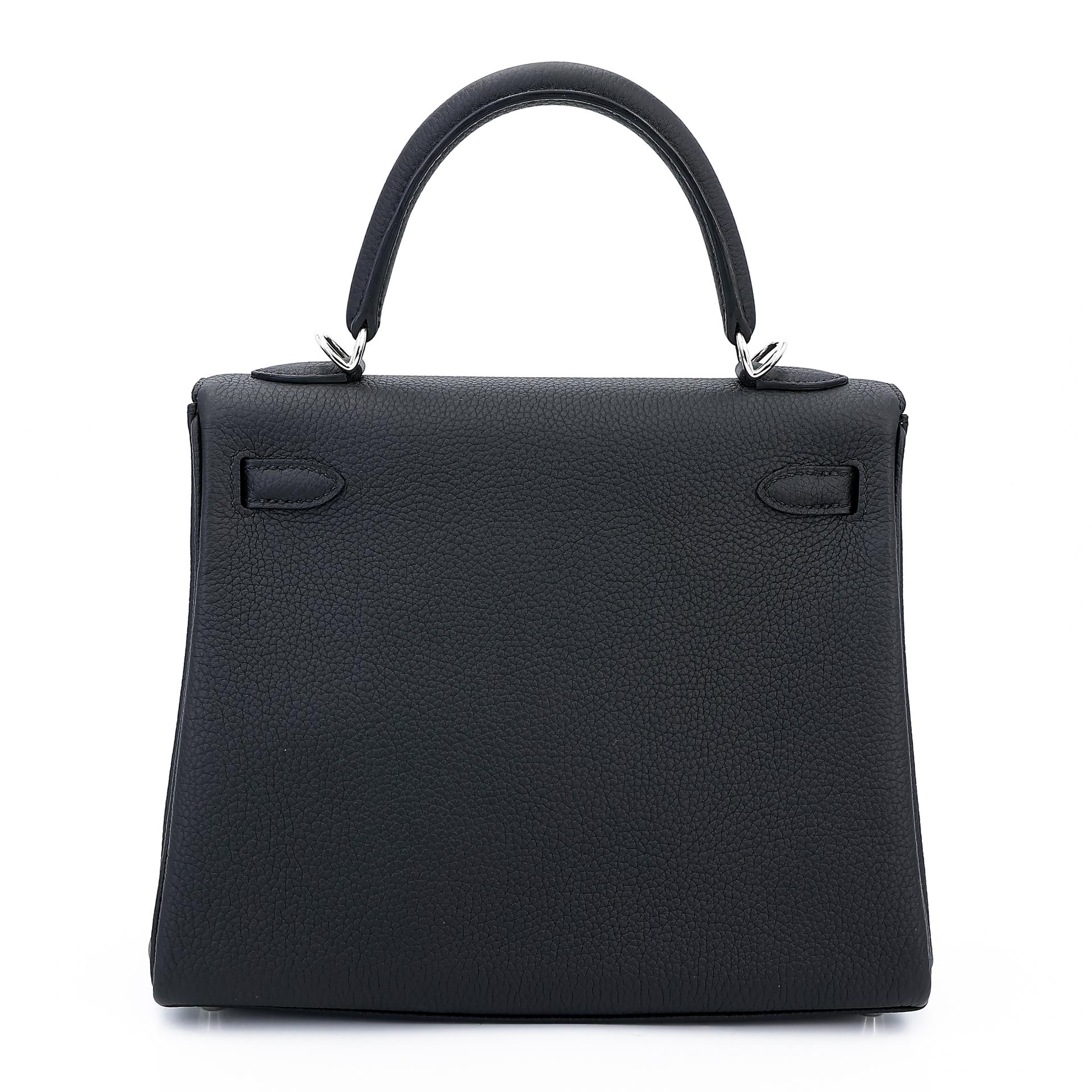 Brand New ( Rank N ) HERMÈS Kelly 25 Black (89) Togo Palladium hardware W (2024) - 2