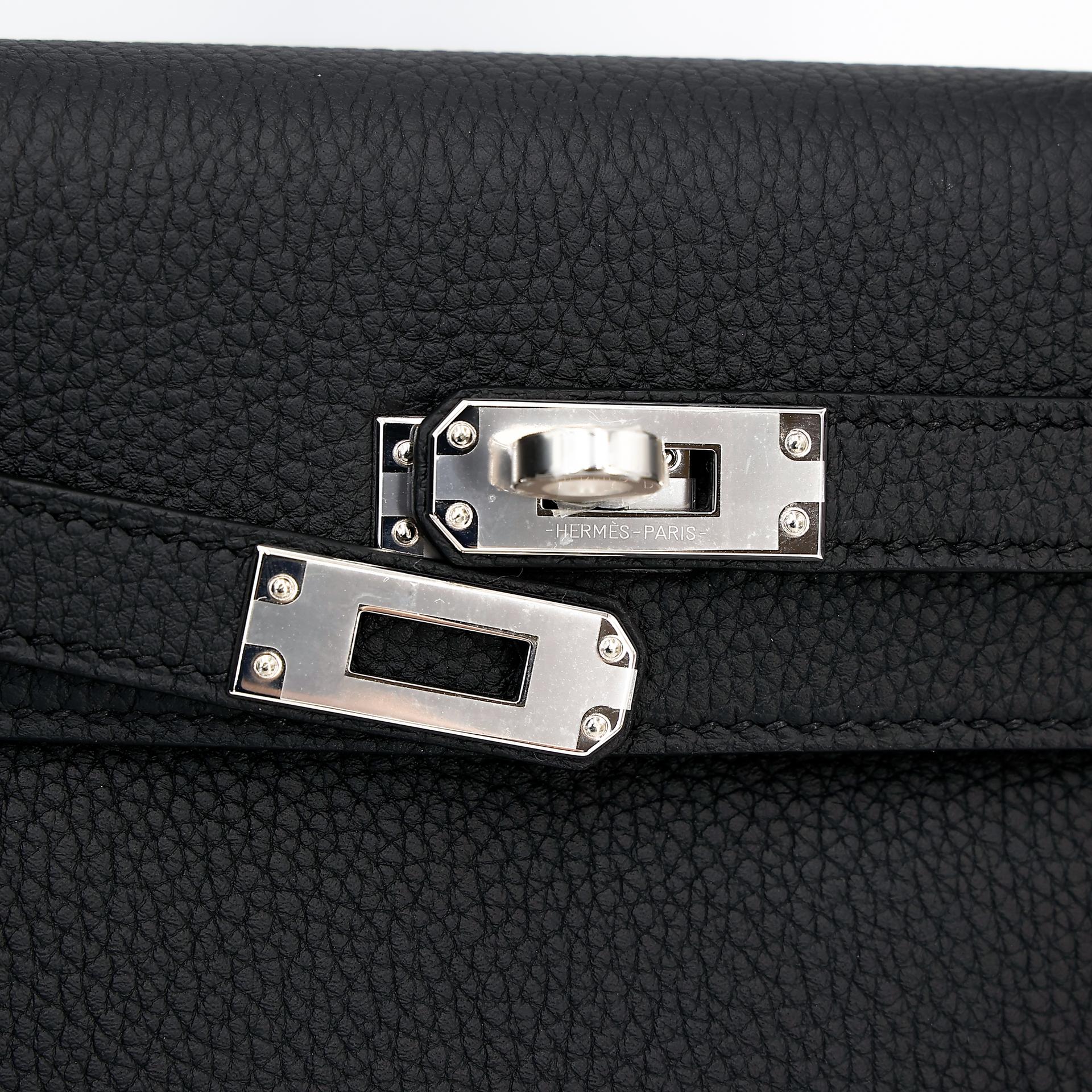 Brand New ( Rank N ) HERMÈS Kelly 25 Black (89) Togo Palladium hardware W (2024) - 8