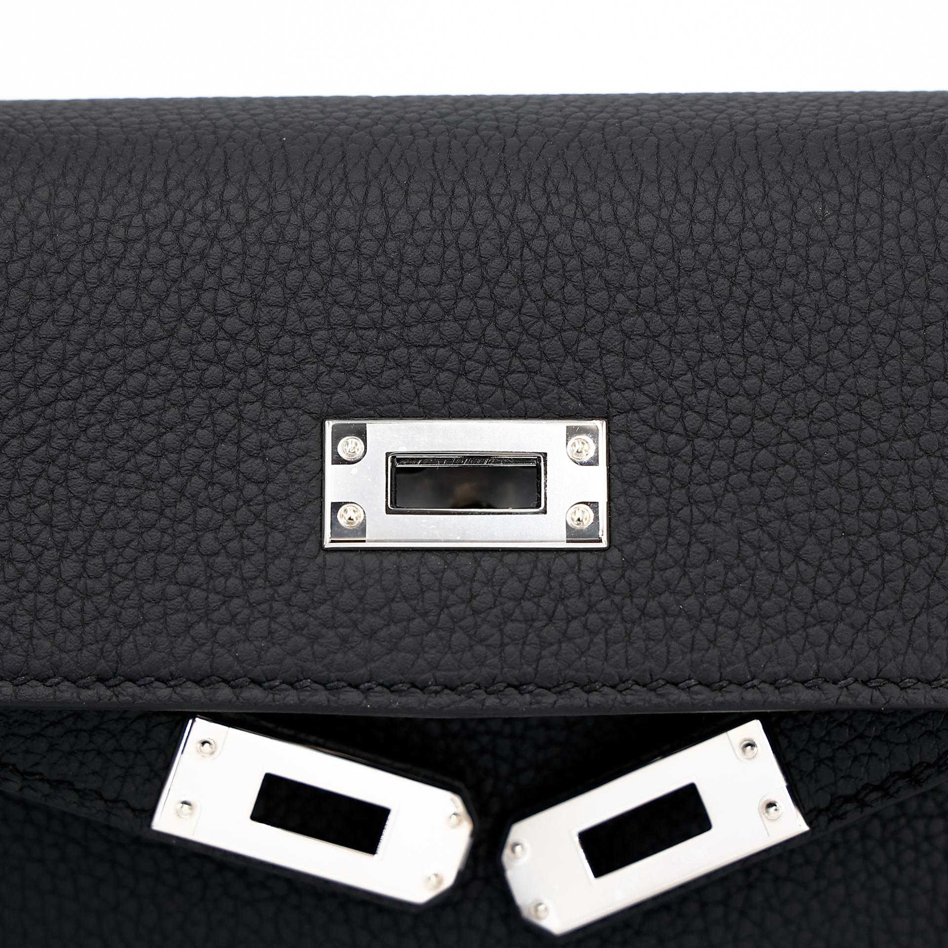 Brand New ( Rank N ) HERMÈS Kelly 25 Black (89) Togo Palladium hardware W (2024) - 9
