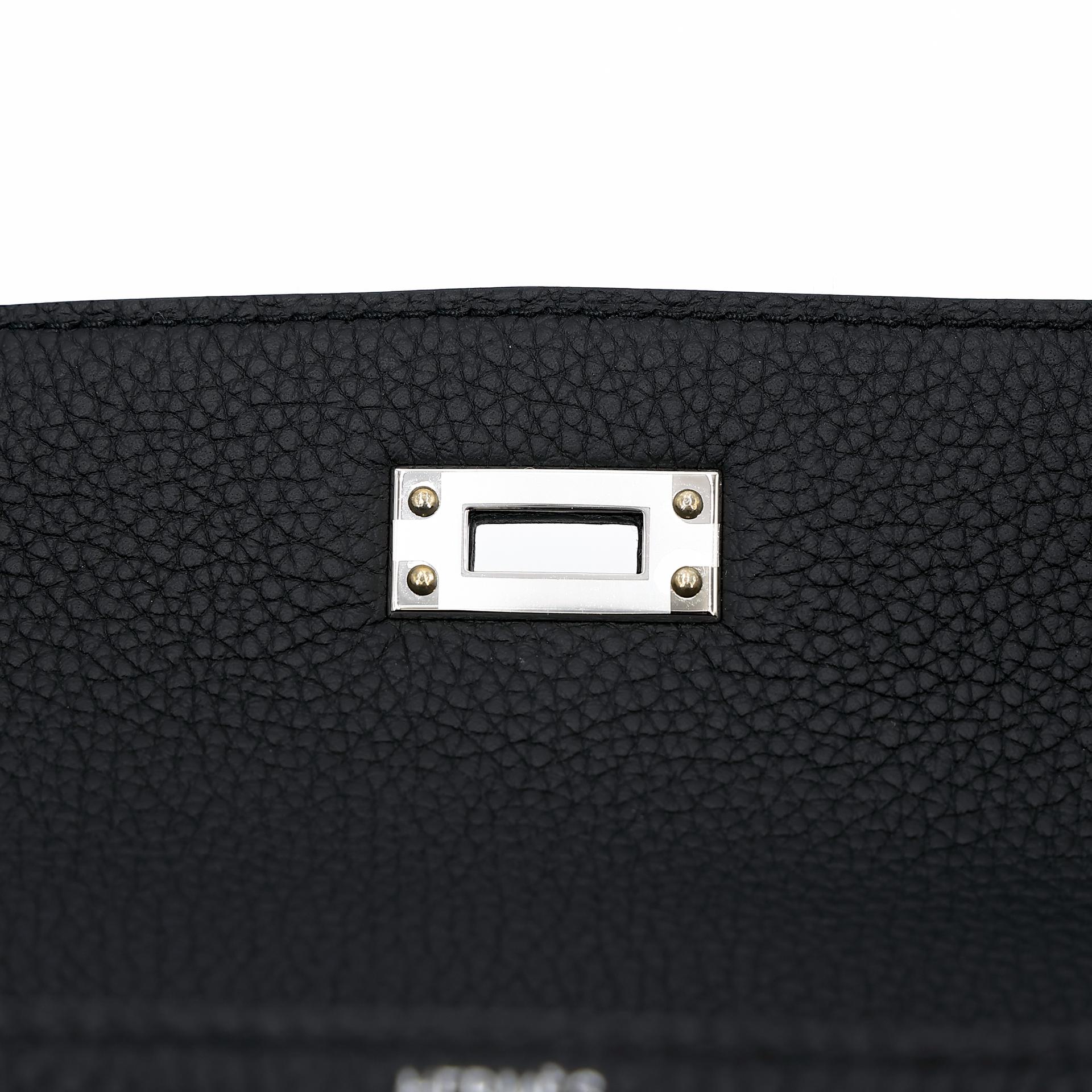 Brand New ( Rank N ) HERMÈS Kelly 25 Black (89) Togo Palladium hardware W (2024) - 10