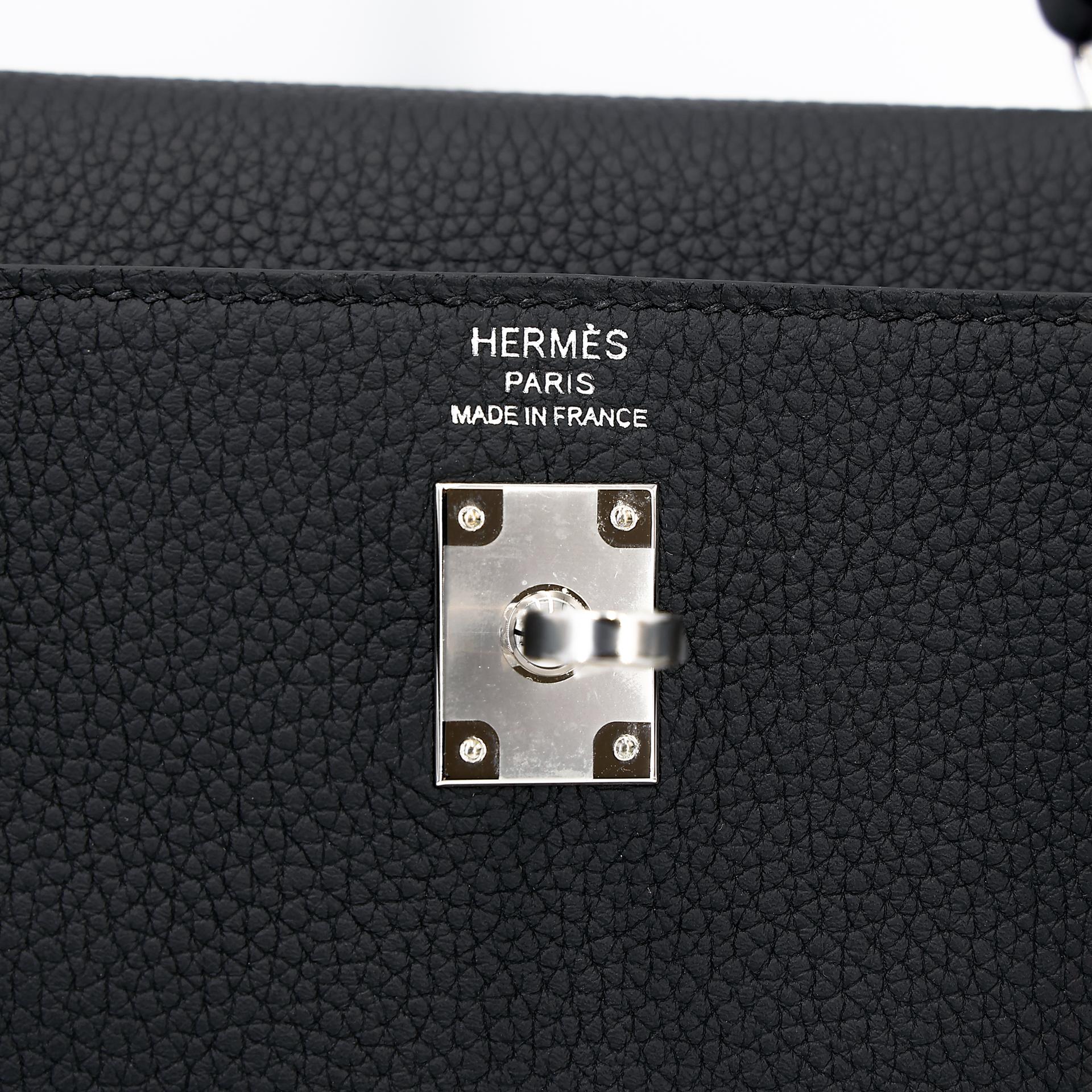 Brand New ( Rank N ) HERMÈS Kelly 25 Black (89) Togo Palladium hardware W (2024) - 12