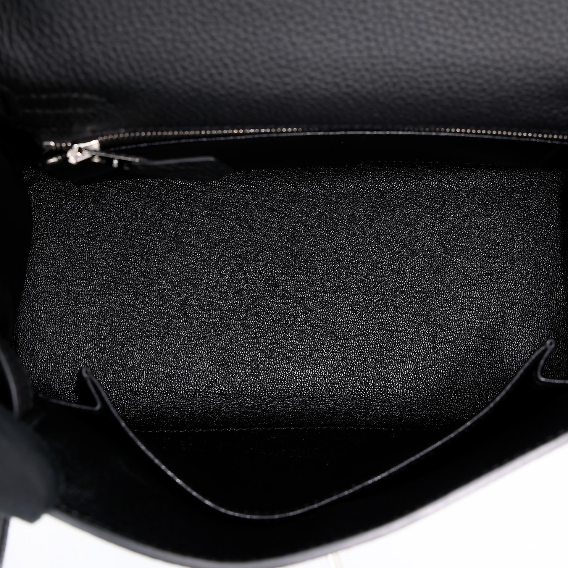 Brand New ( Rank N ) HERMÈS Kelly 25 Black (89) Togo Palladium hardware W (2024) - 16