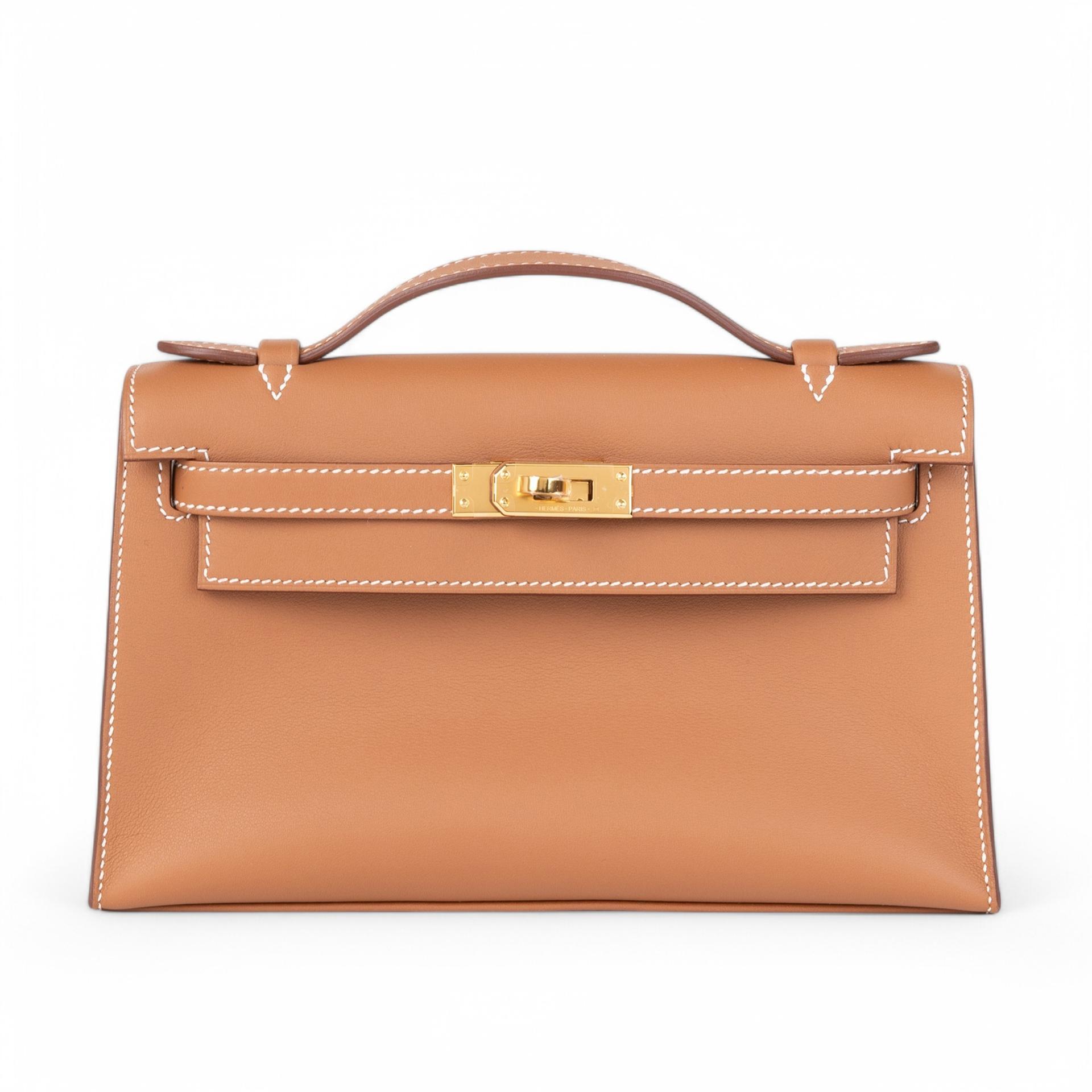 Unused ( Rank NS ) HERMÈS Kelly Pochette Gold (37) Swift Gold hardware B (2023) - 1