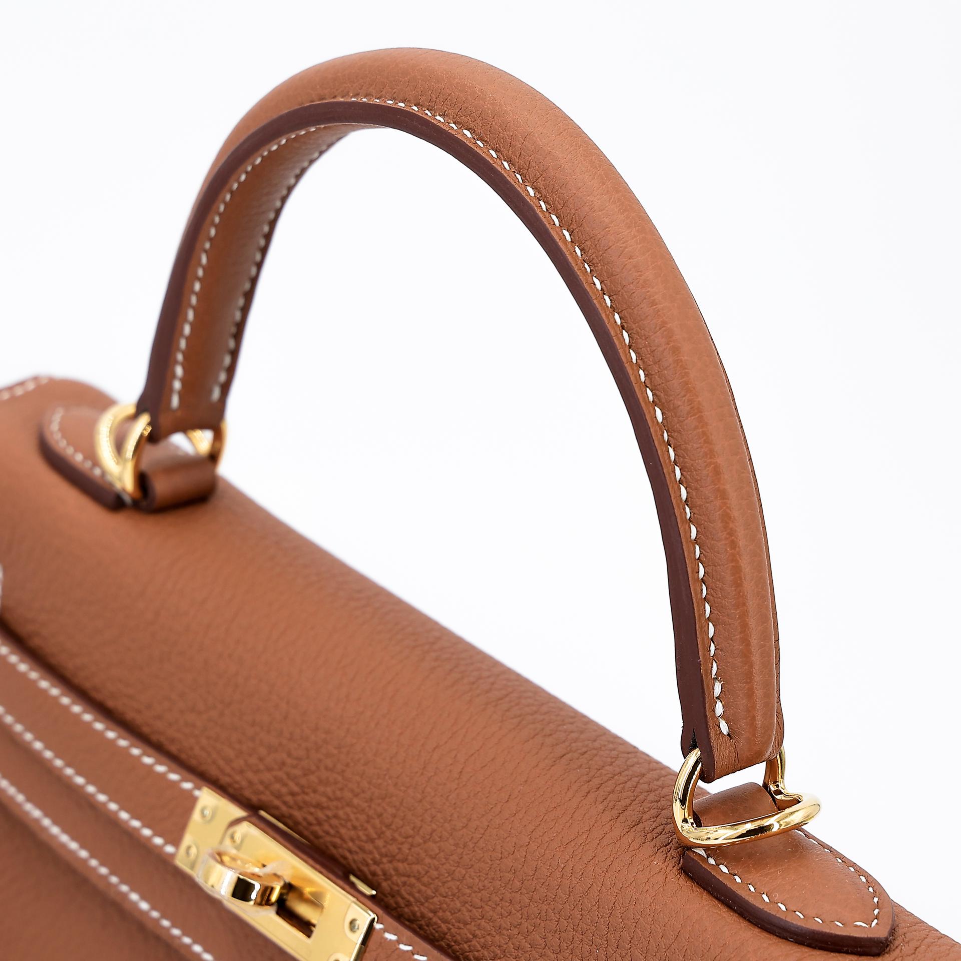 Brand New ( Rank N ) HERMÈS Kelly 25 Gold (37) Togo Gold hardware W (2024) - 3