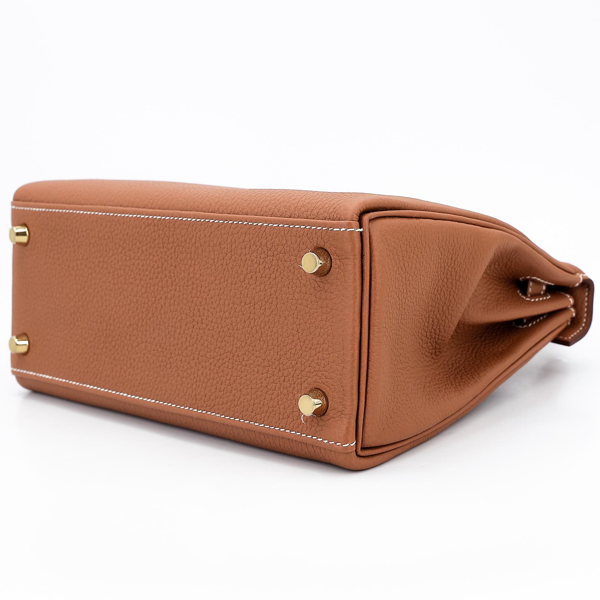 Brand New ( Rank N ) HERMÈS Kelly 25 Gold (37) Togo Gold hardware W (2024) - 6