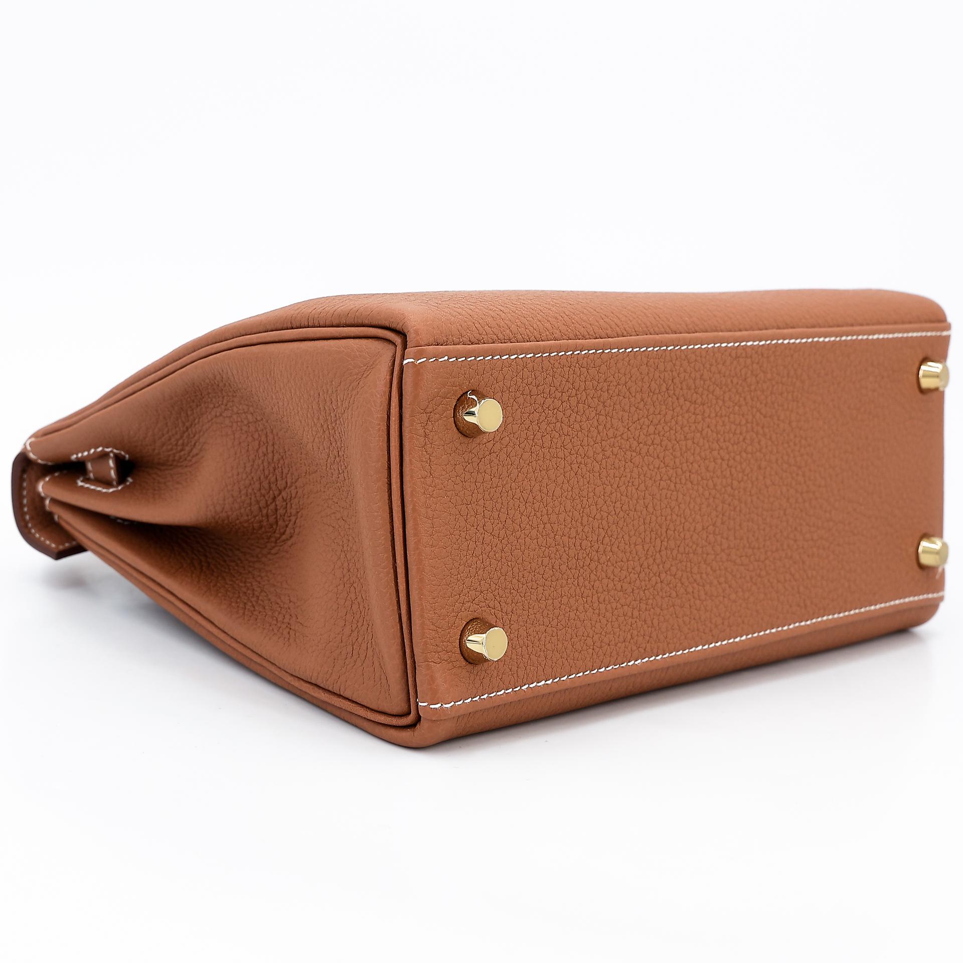 Brand New ( Rank N ) HERMÈS Kelly 25 Gold (37) Togo Gold hardware W (2024) - 7