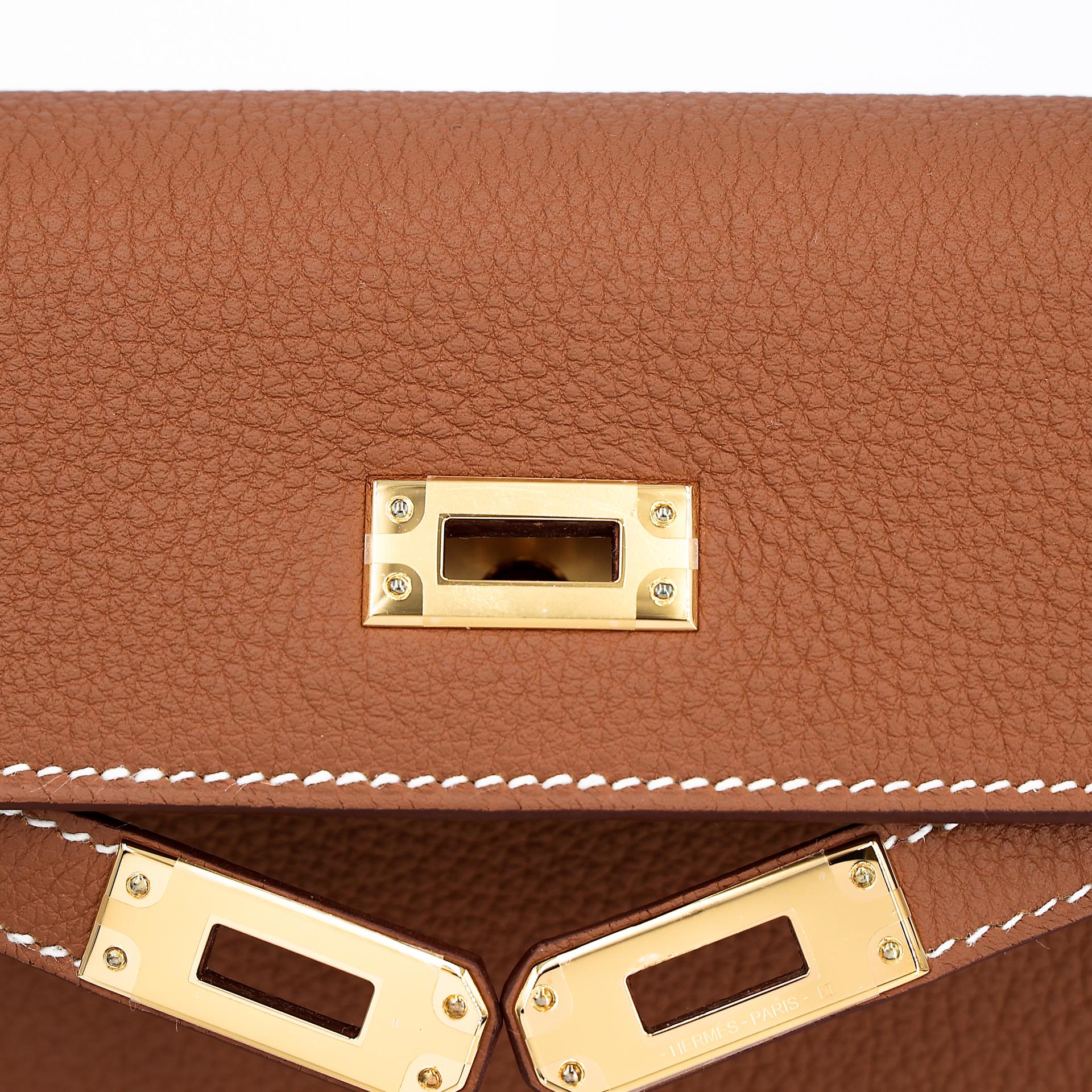 Brand New ( Rank N ) HERMÈS Kelly 25 Gold (37) Togo Gold hardware W (2024) - 9