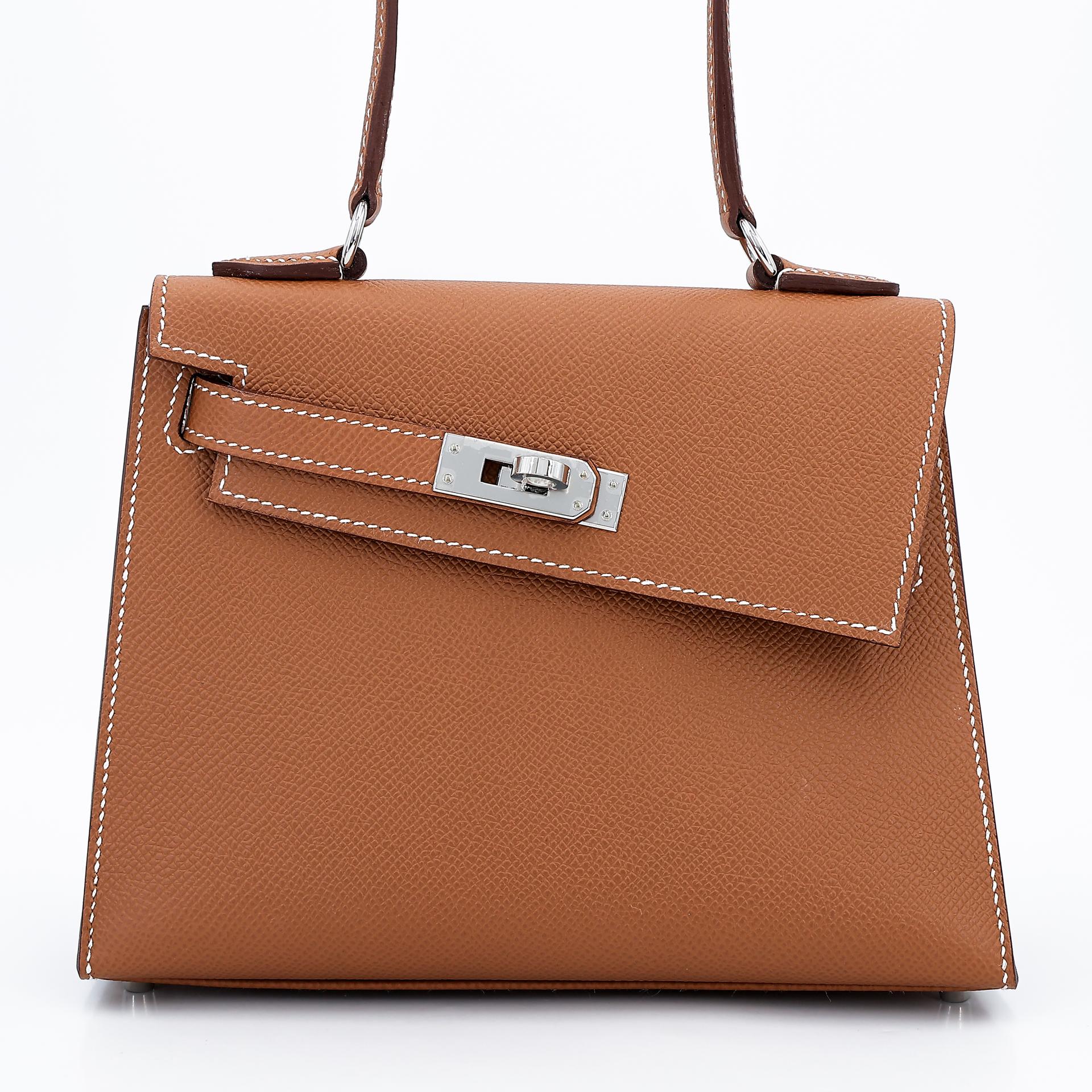 Brand New ( Rank N ) HERMÈS Special Order Kelly 20 en Desordre Gold (37) Epsom Palladium hardware W (2024) - 2