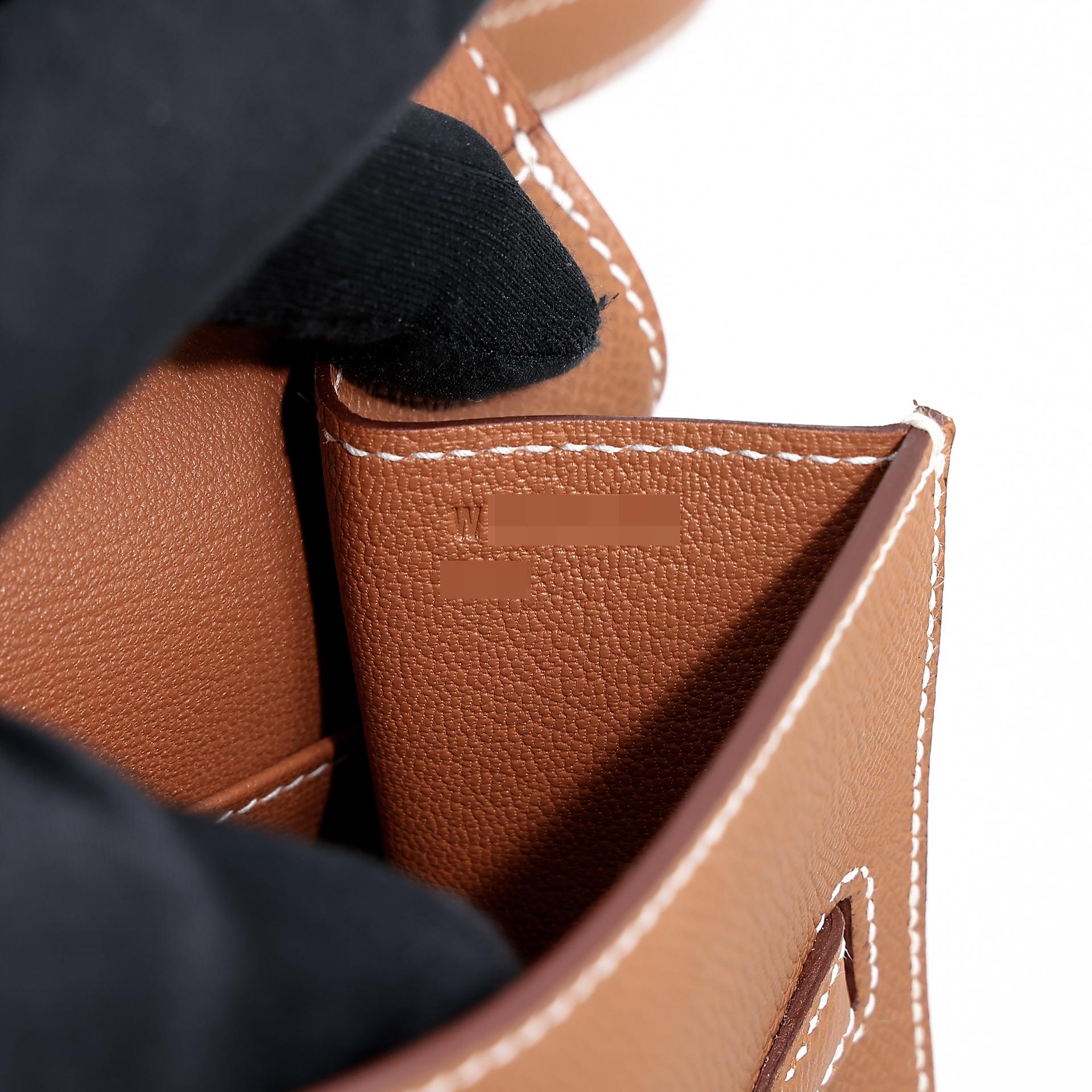 Brand New ( Rank N ) HERMÈS Special Order Kelly 20 en Desordre Gold (37) Epsom Palladium hardware W (2024) - 12