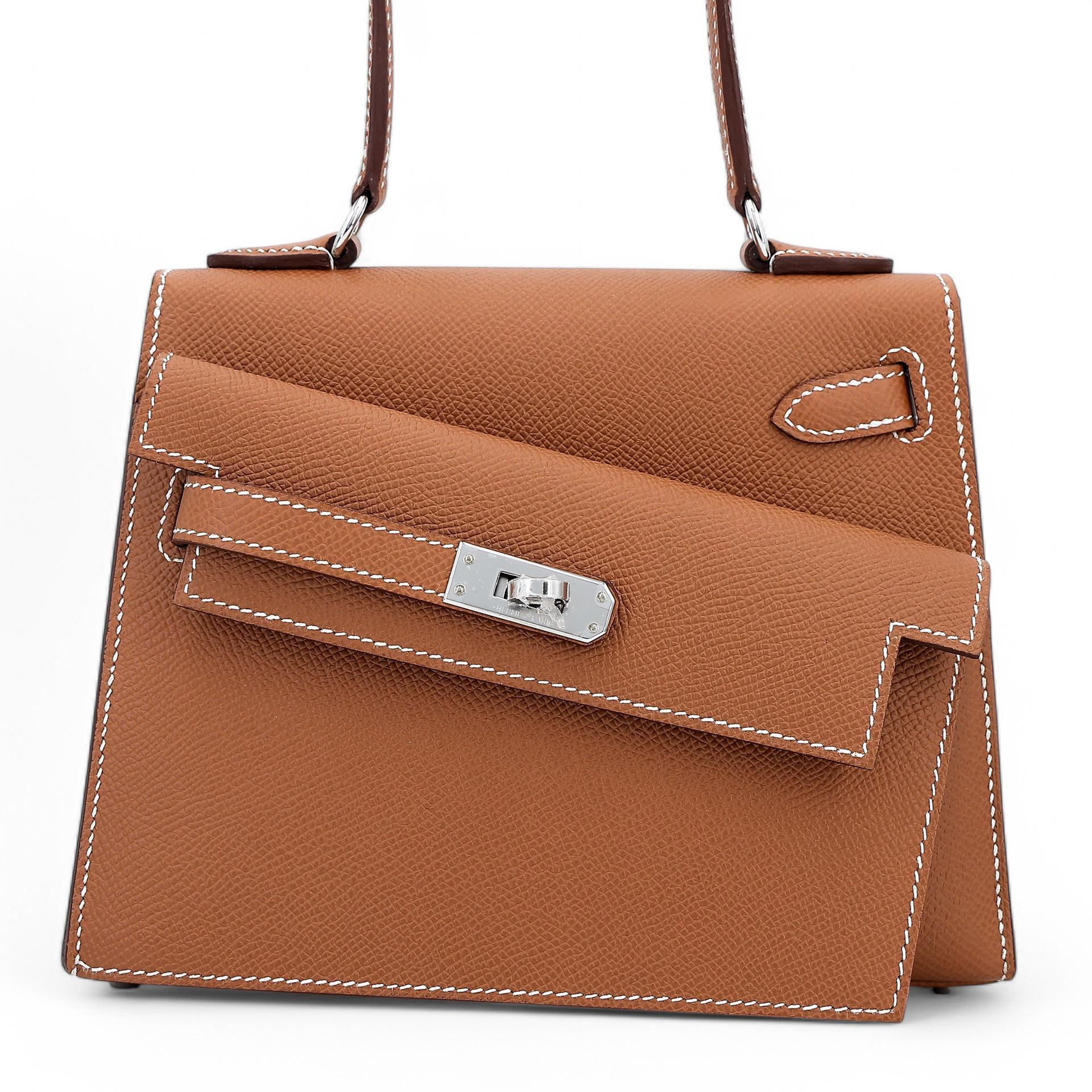 Brand New ( Rank N ) HERMÈS Special Order Kelly 20 en Desordre Gold (37) Epsom Palladium hardware W (2024) - 1