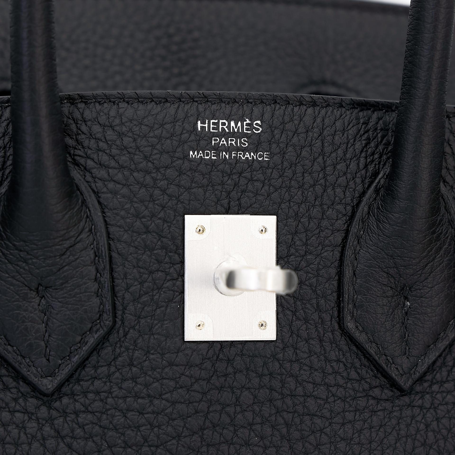 Brand New ( Rank N ) HERMÈS Birkin 25 Black (89) Togo Brushed Palladium K (2025) - 9