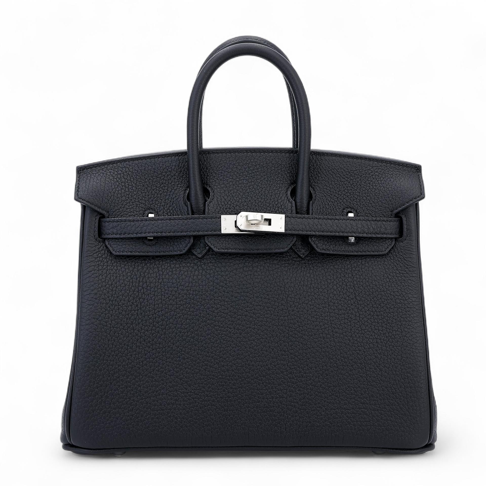 Brand New ( Rank N ) HERMÈS Birkin 25 Black (89) Togo Brushed Palladium K (2025) - 1