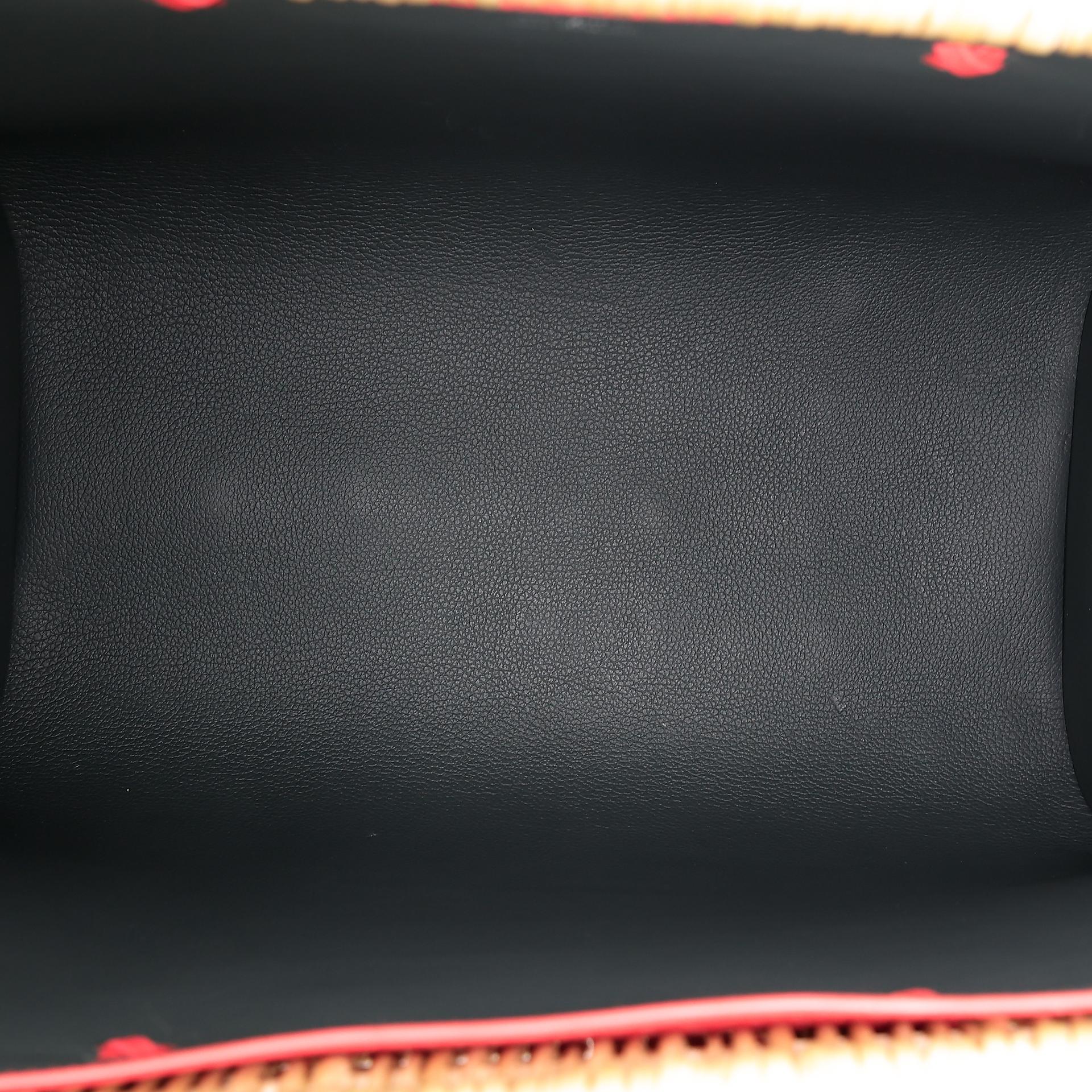 Unused ( Rank NS ) HERMÈS Panier en osier GM Aleatoire Rouge Tomate (S5) Bleu Orage (Y7) Osier Wicker Epsom - 16