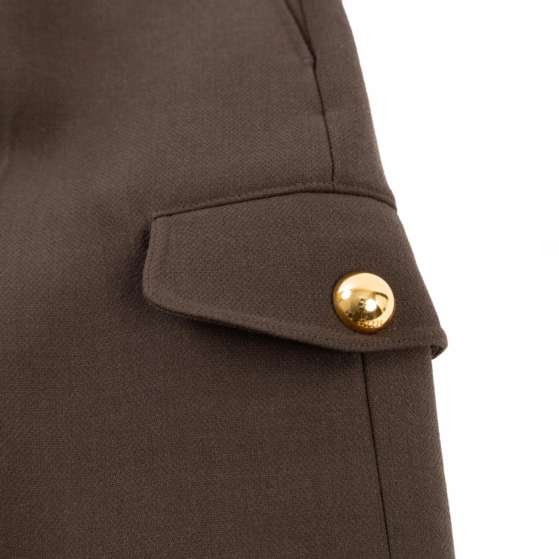 Unused ( Rank NS )AMI PARIS Flap Pocket Bermuda Shorts Brown - 4