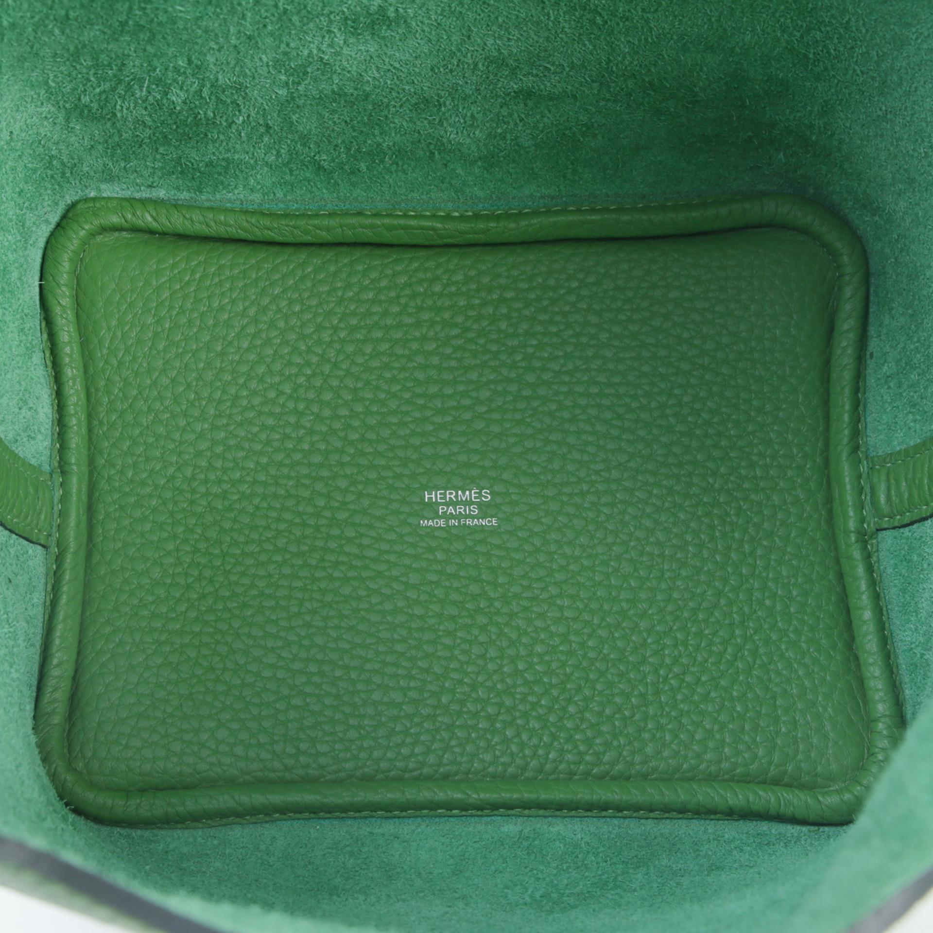 Unused ( Rank NS ) HERMÈS Picotin Lock PM Eclat Celeste (7N) Vert Yucca (A8) Clemence Palladium hardware B (2023) - 9