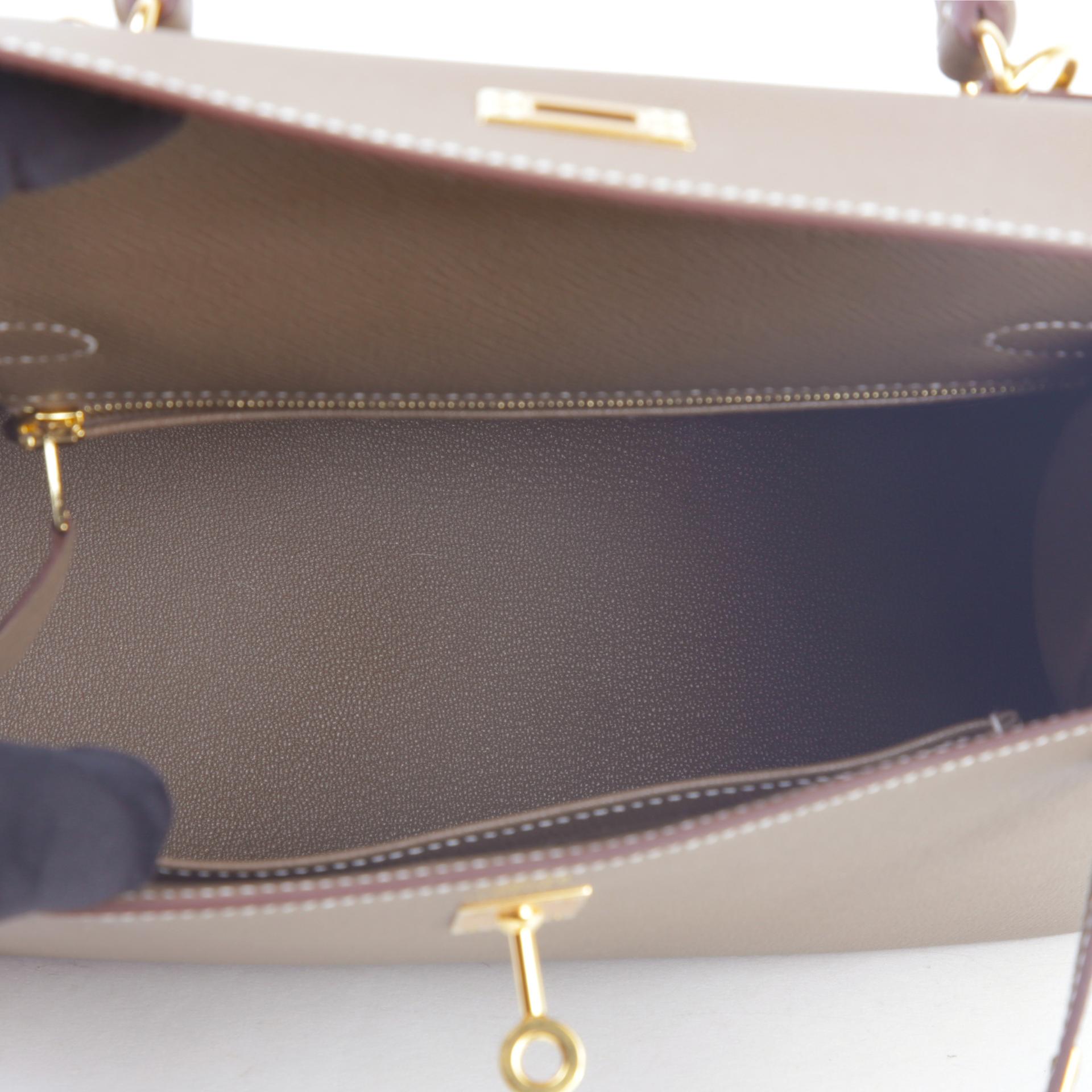 Unused ( Rank NS ) HERMÈS Kelly 25 Sellier Etoupe (18) Epsom Gold hardware W (2024) - 10