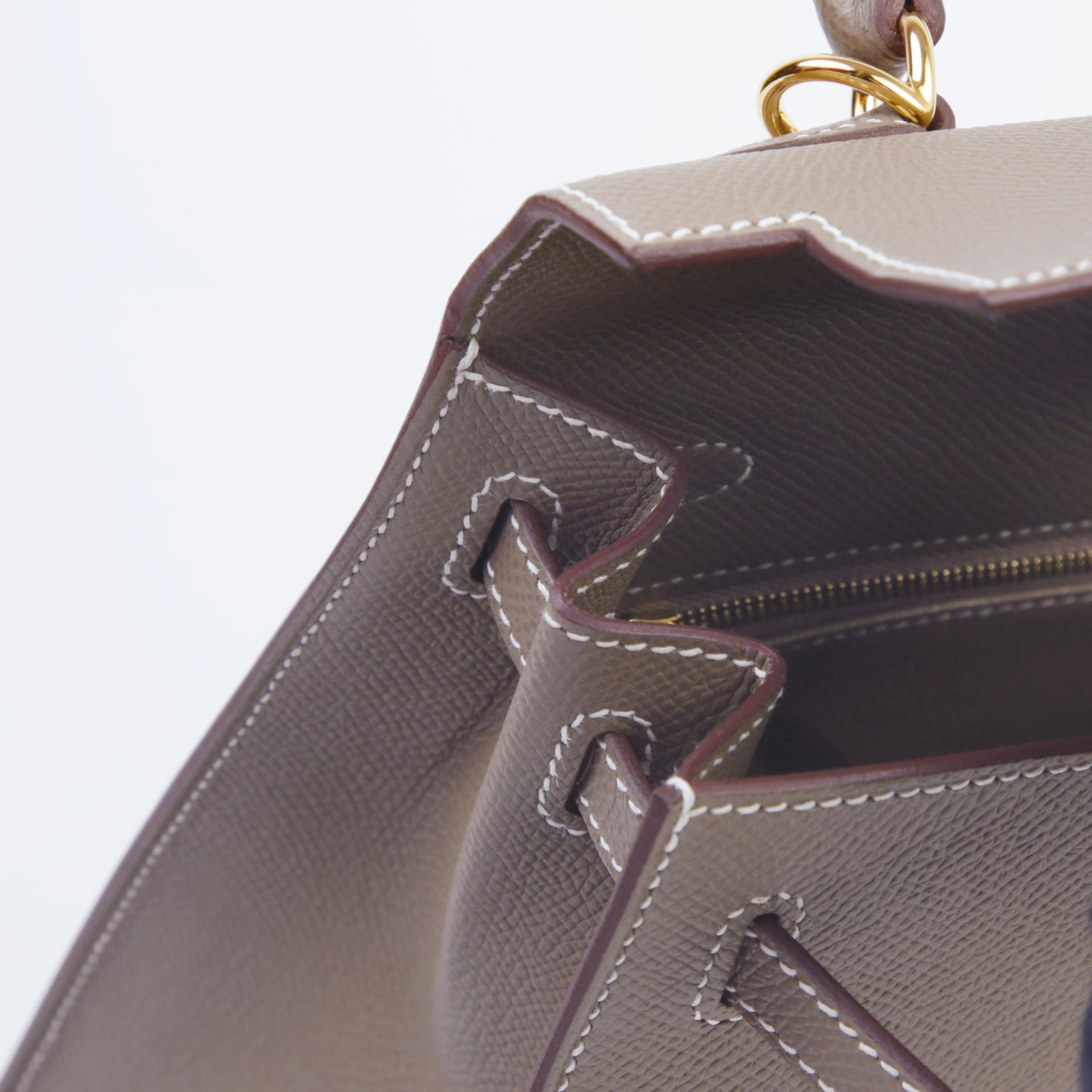Unused ( Rank NS ) HERMÈS Kelly 25 Sellier Etoupe (18) Epsom Gold hardware W (2024) - 12