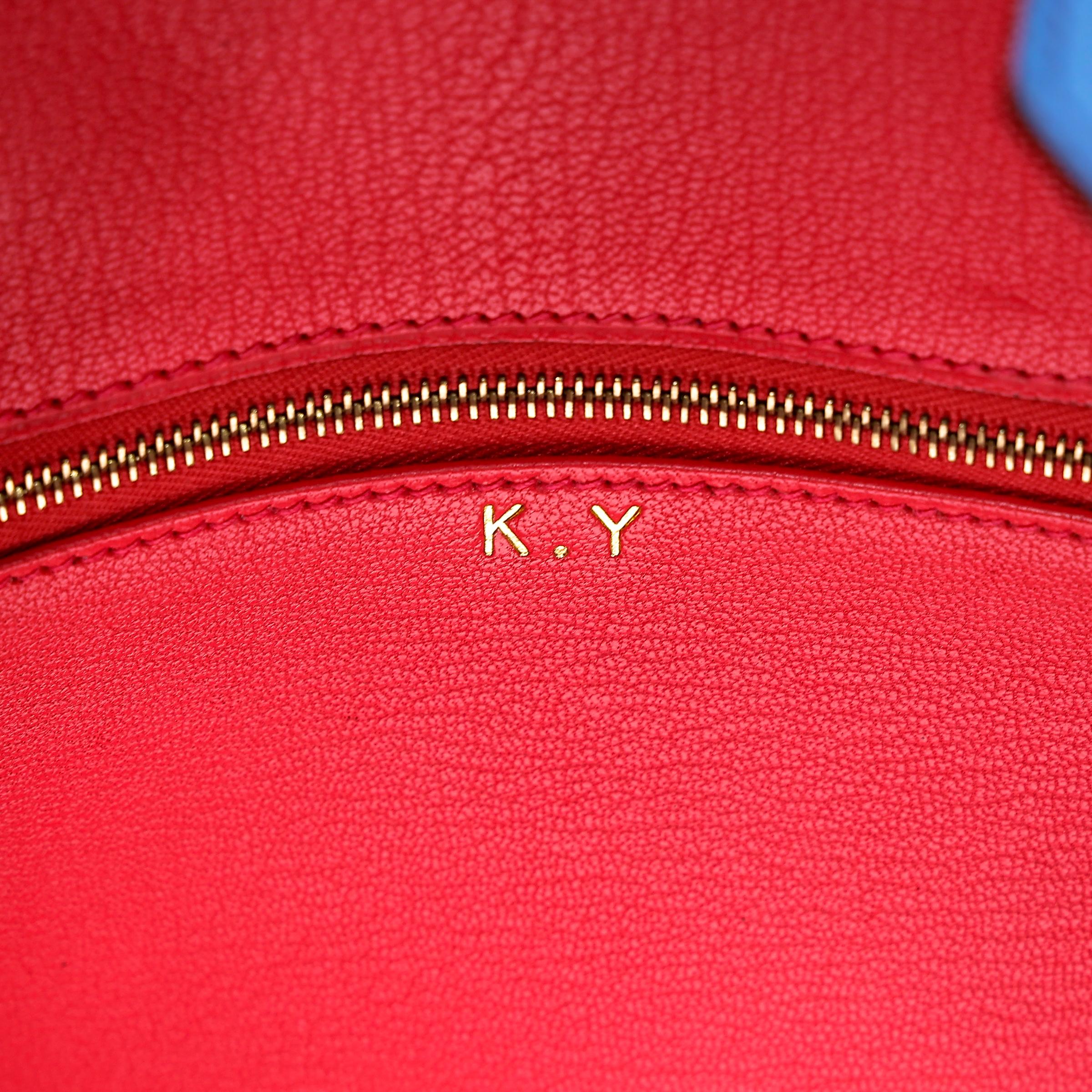 Unused ( Rank NS ) HERMÈS Special Order Birkin 25 HSS Bleu Paradis (2T) Bougainvillea (A5) Epsom Brushed Gold hardware X (2016) - 21