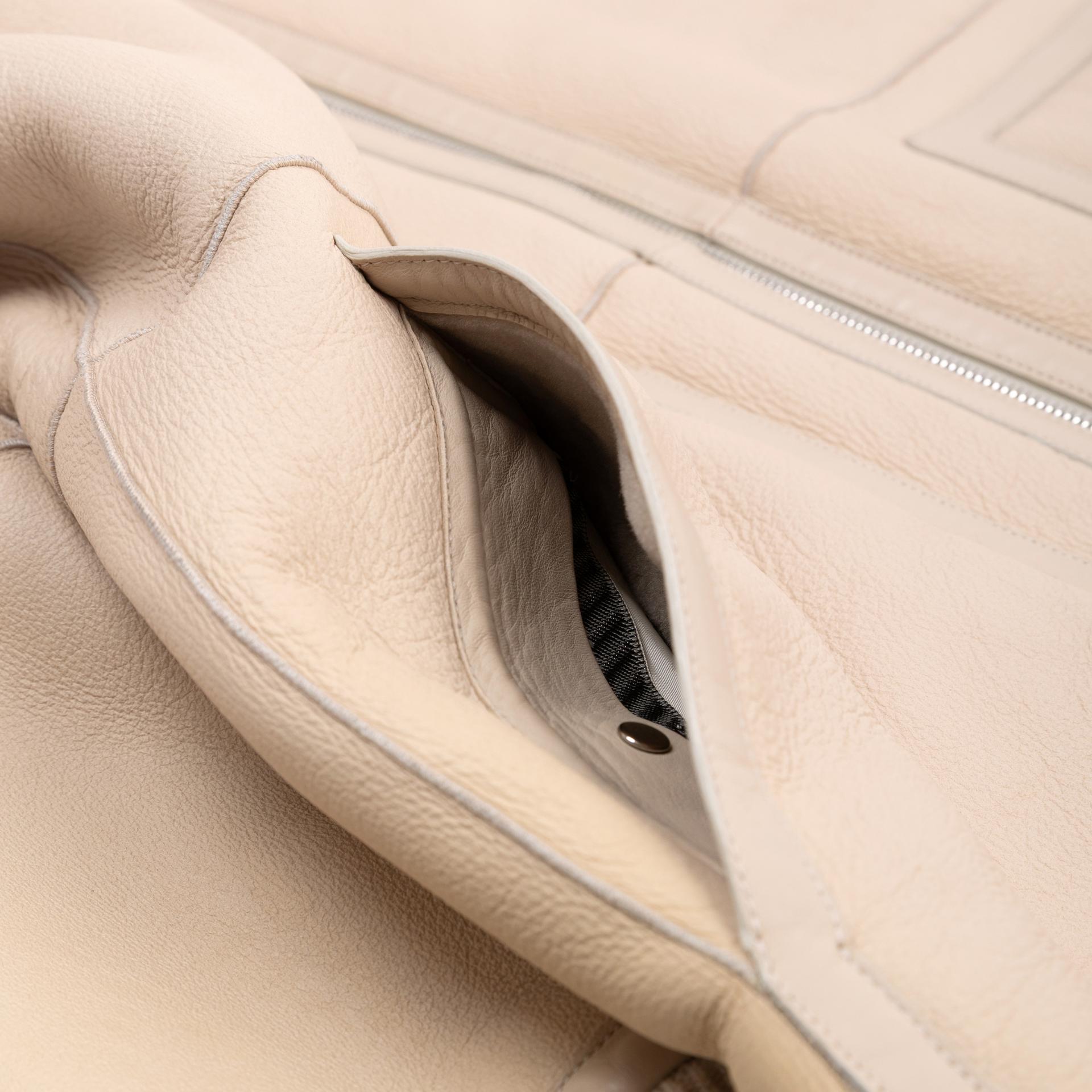 Excellent ( Rank SA ) HERMÈS Reversible Lambskin Shearling Coat Beige - 10