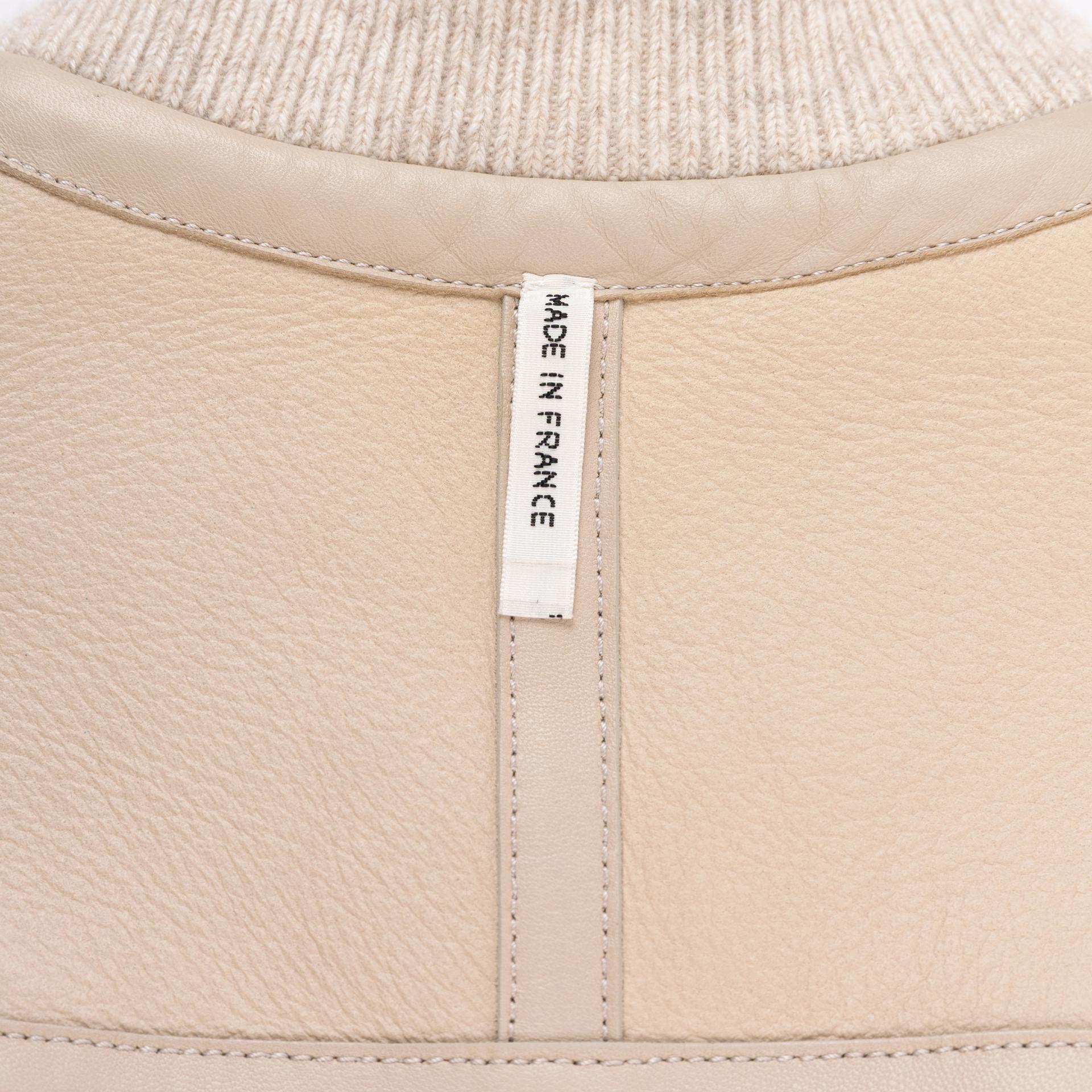 Excellent ( Rank SA ) HERMÈS Reversible Lambskin Shearling Coat Beige - 13