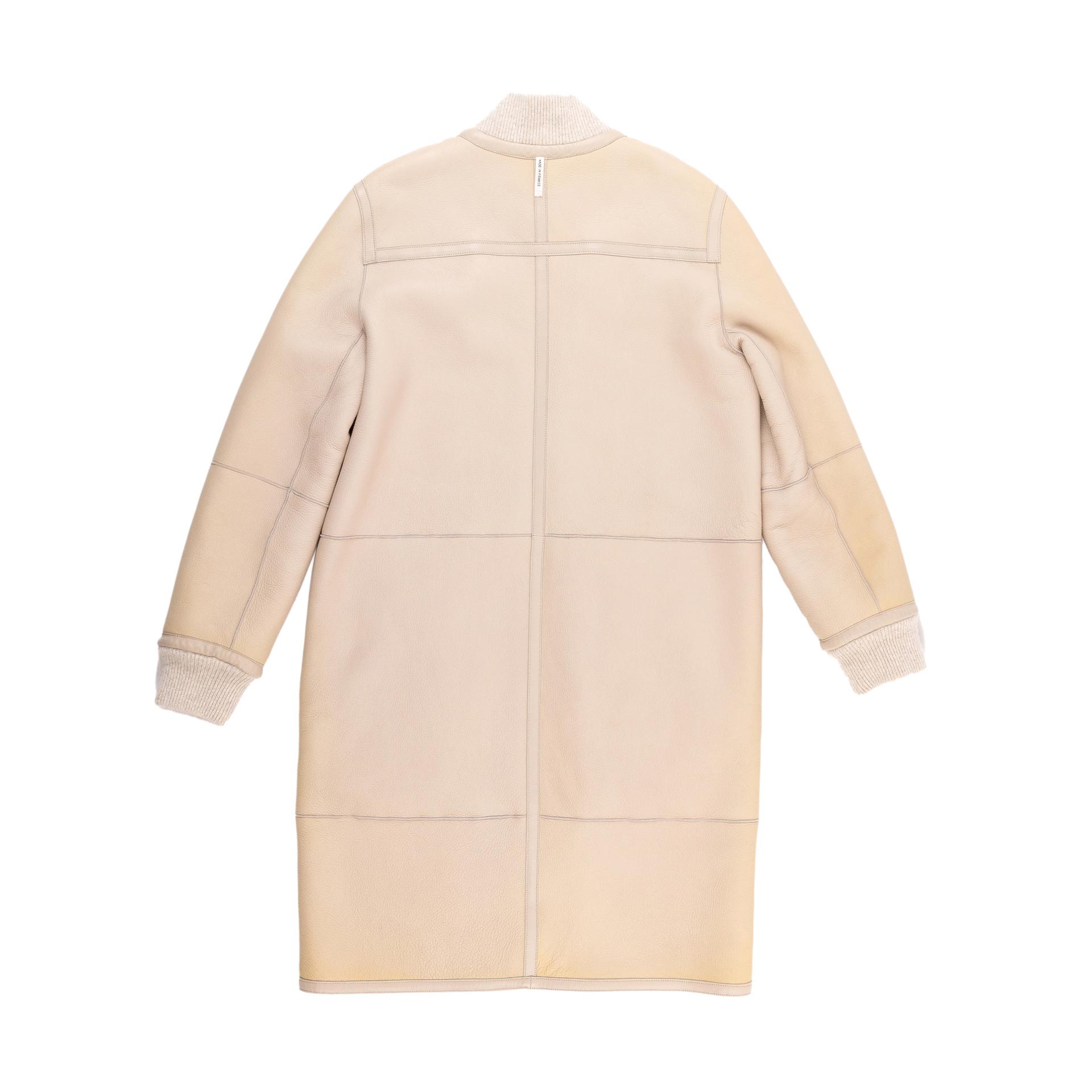 Excellent ( Rank SA ) HERMÈS Reversible Lambskin Shearling Coat Beige - 9