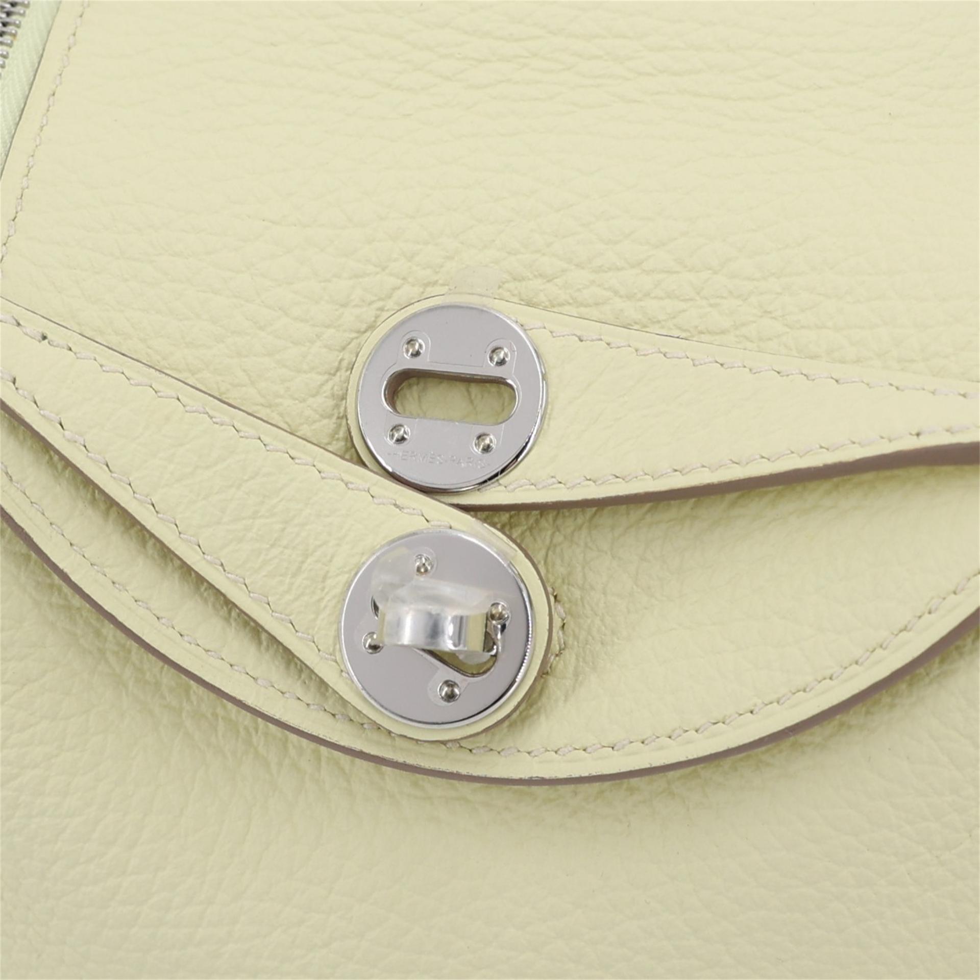 Brand New ( Rank N ) HERMÈS Mini Lindy II Jaune milton (i8) Clemence Palladium hardware W (2024) - 5
