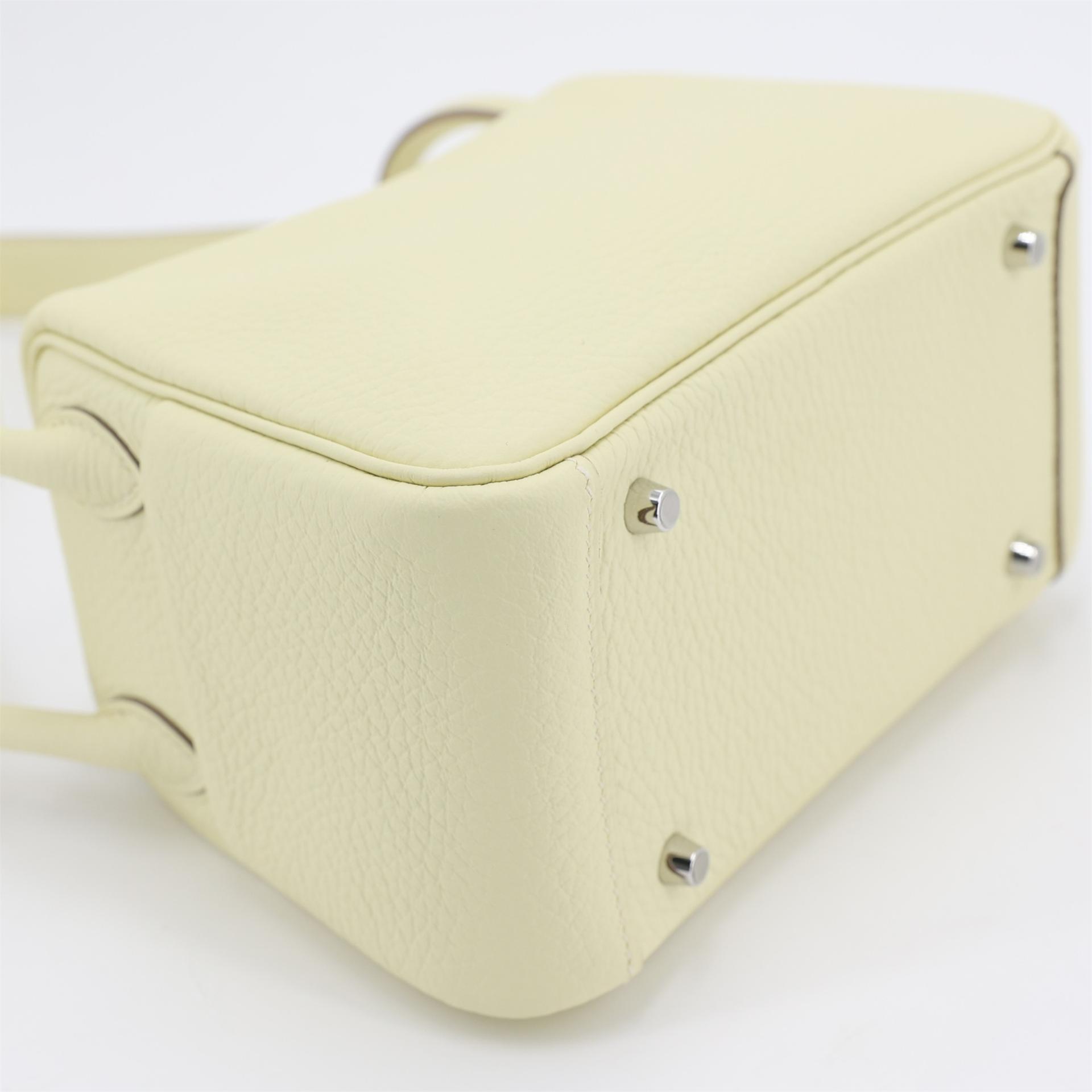Brand New ( Rank N ) HERMÈS Mini Lindy II Jaune milton (i8) Clemence Palladium hardware W (2024) - 8