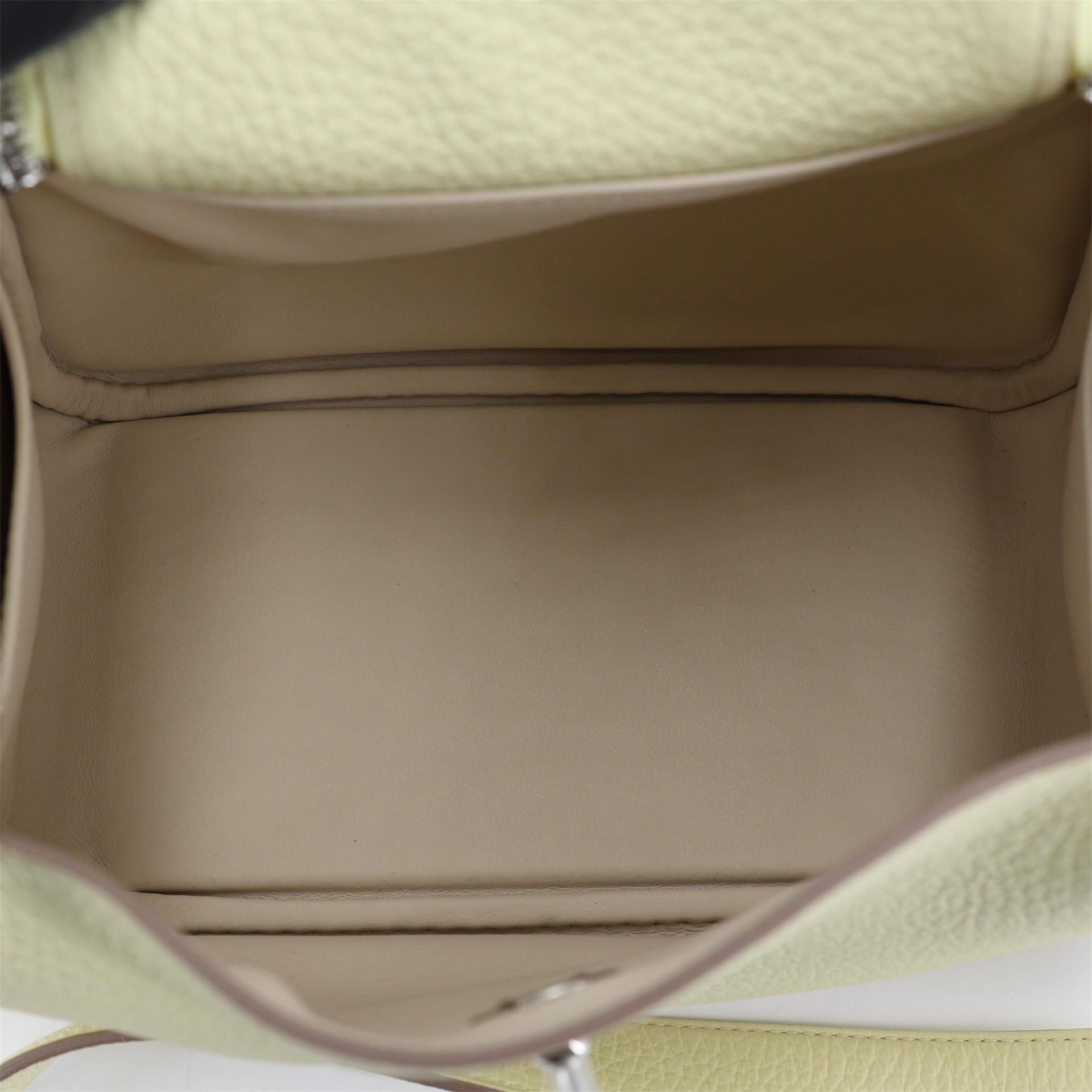 Brand New ( Rank N ) HERMÈS Mini Lindy II Jaune milton (i8) Clemence Palladium hardware W (2024) - 11