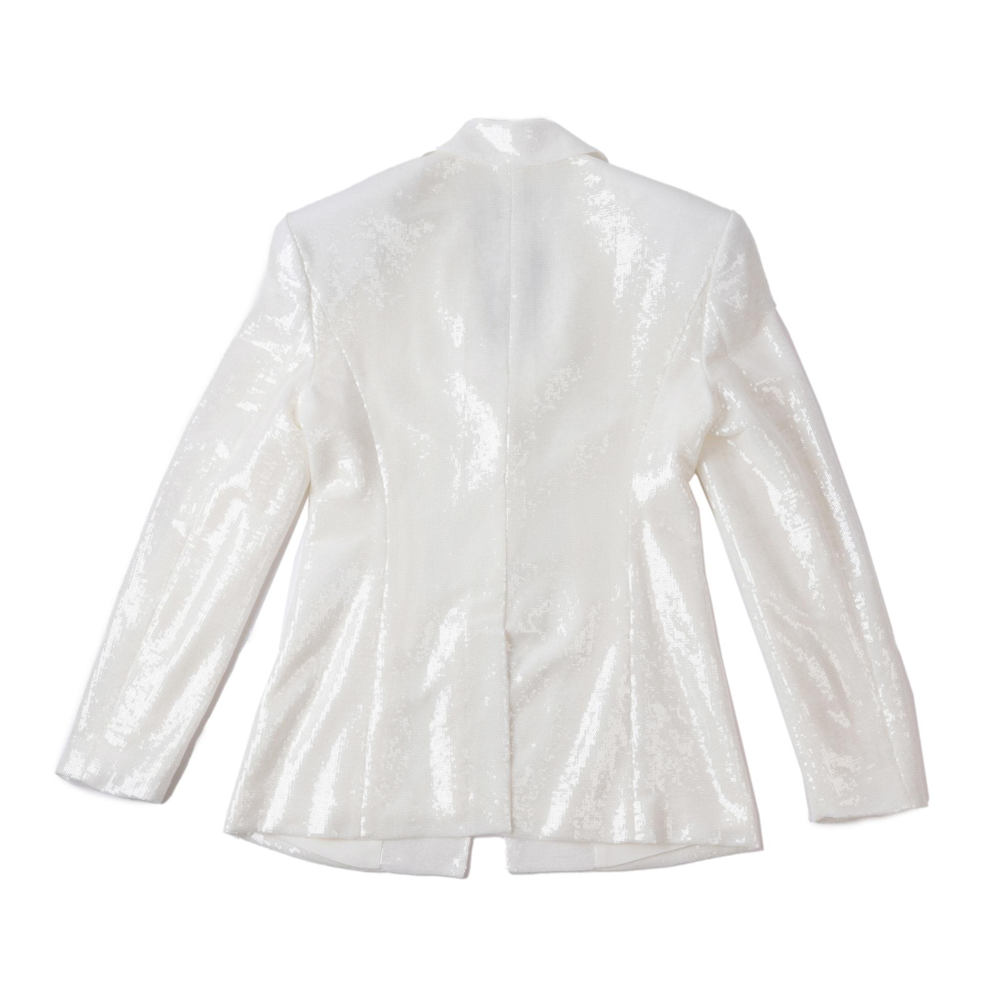 Unused ( Rank NS )KELLY SHIN Sequin Jacket Ivory White - 2