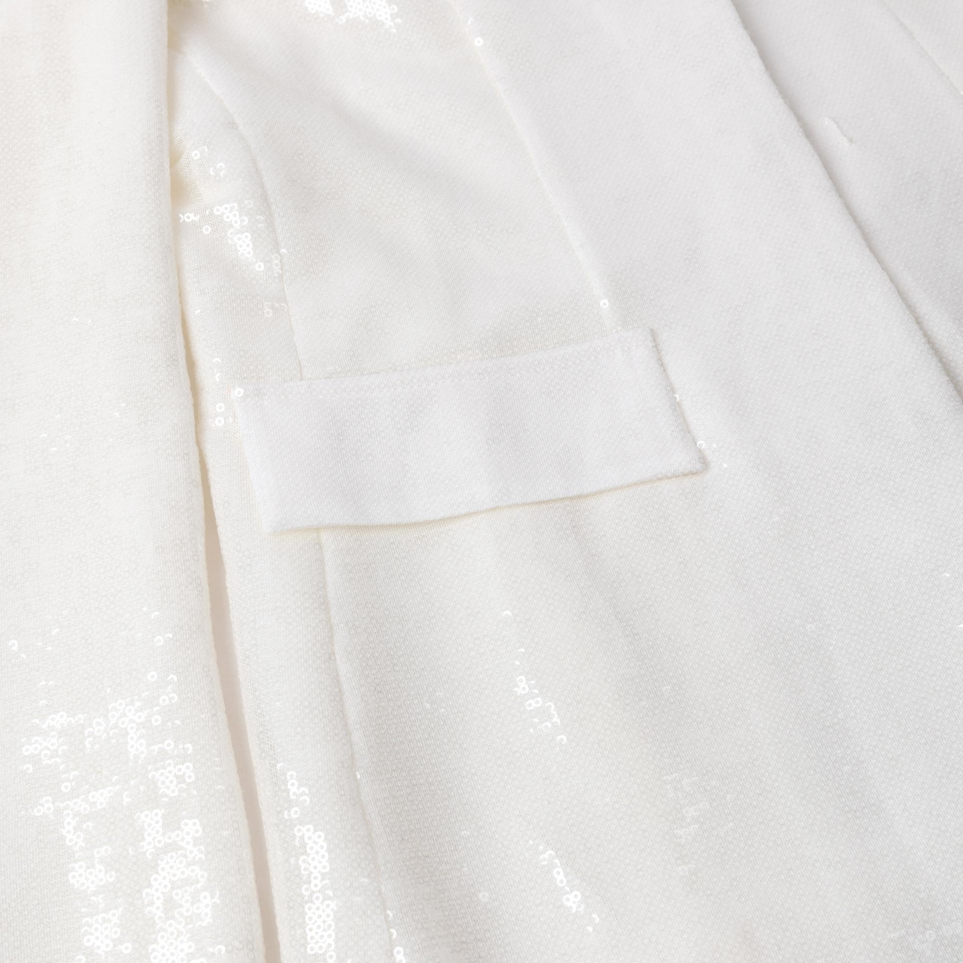 Unused ( Rank NS )KELLY SHIN Sequin Jacket Ivory White - 3