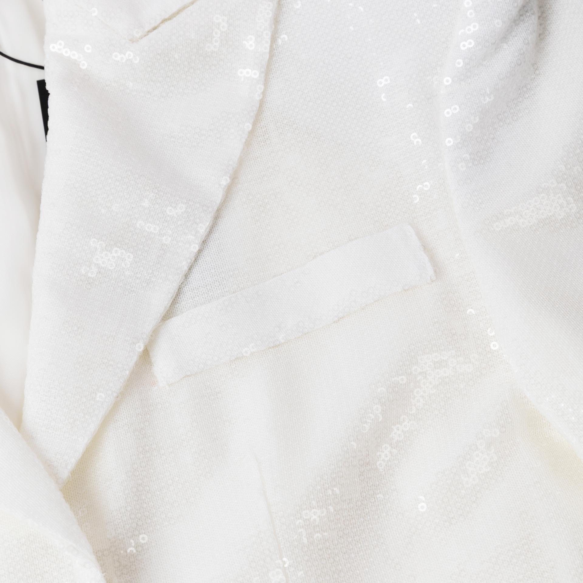 Unused ( Rank NS )KELLY SHIN Sequin Jacket Ivory White - 4