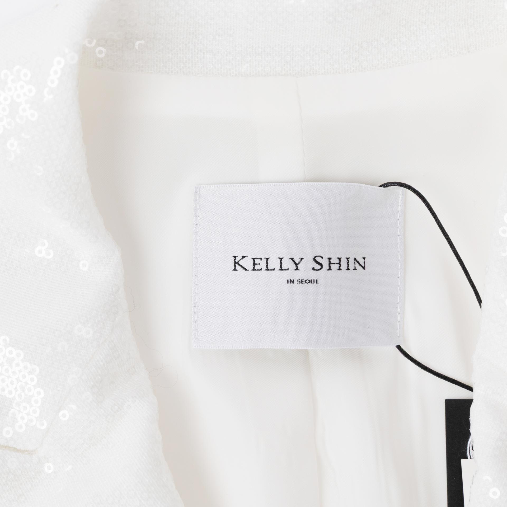 Unused ( Rank NS )KELLY SHIN Sequin Jacket Ivory White - 6