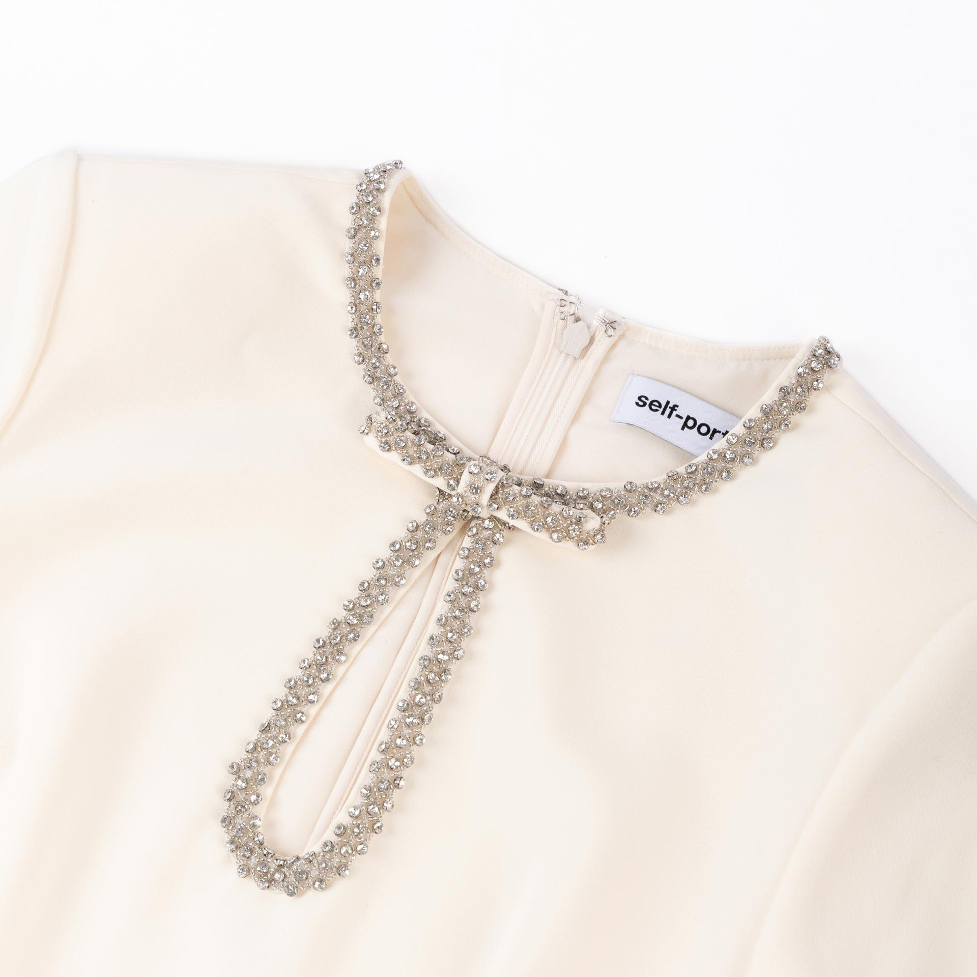 Excellent ( Rank SA )SELF-PORTRAIT Minikleid Mit Federn White - 3