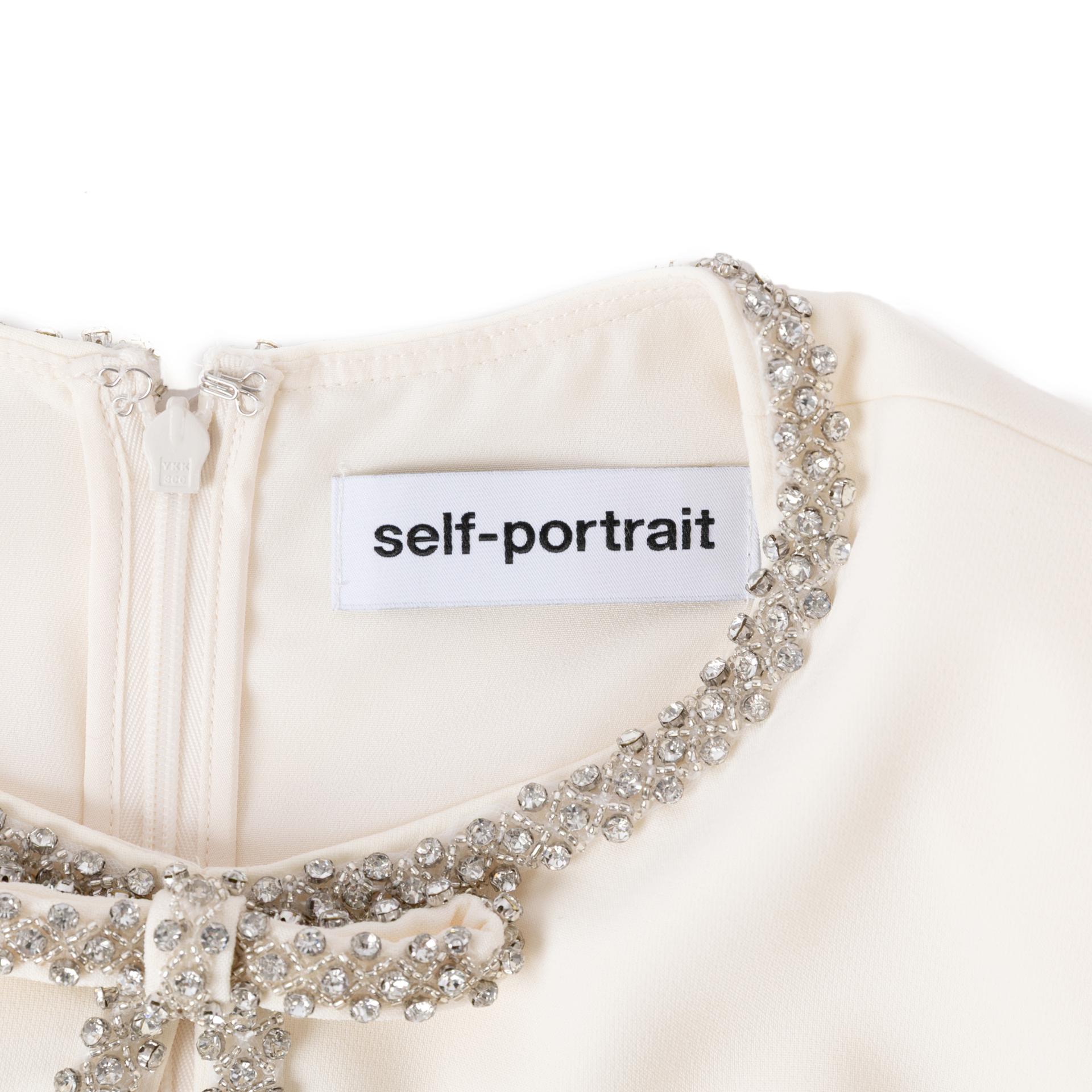 Excellent ( Rank SA )SELF-PORTRAIT Minikleid Mit Federn White - 5