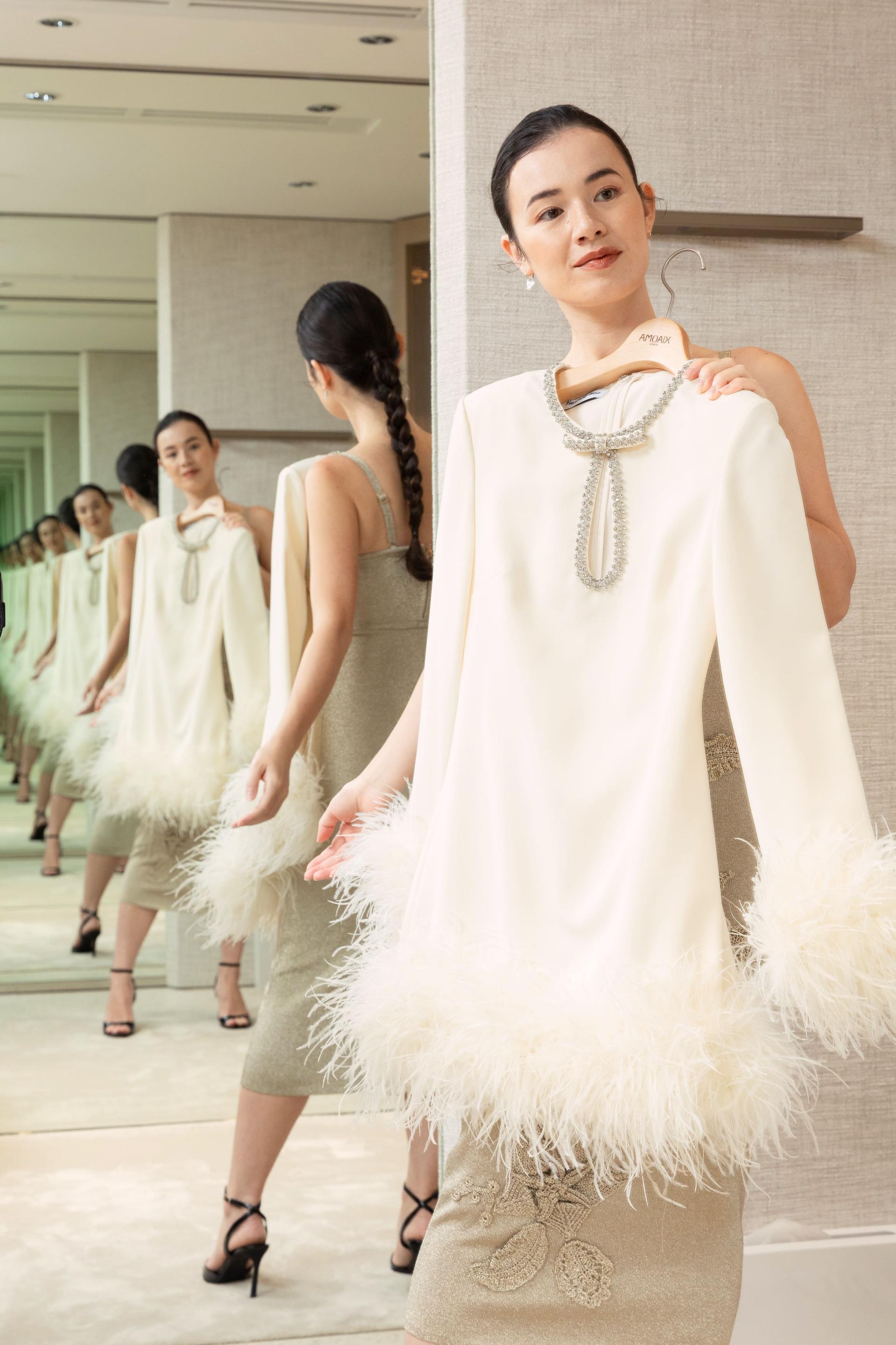 Excellent ( Rank SA )SELF-PORTRAIT Minikleid Mit Federn White - 7
