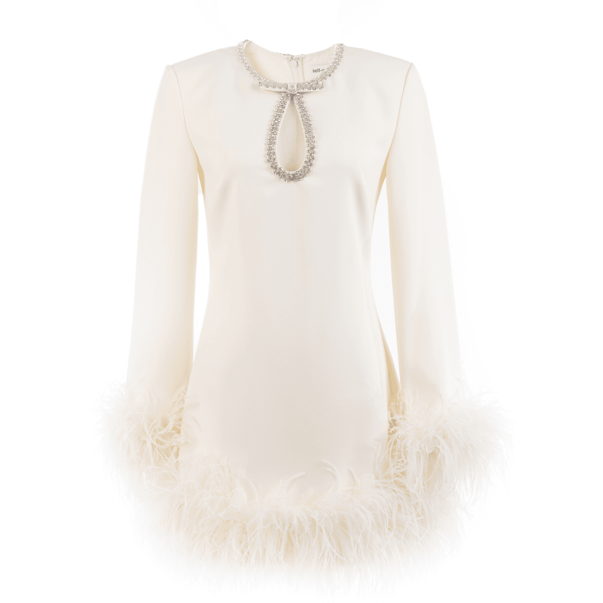 Excellent ( Rank SA )SELF-PORTRAIT Minikleid Mit Federn White - 1