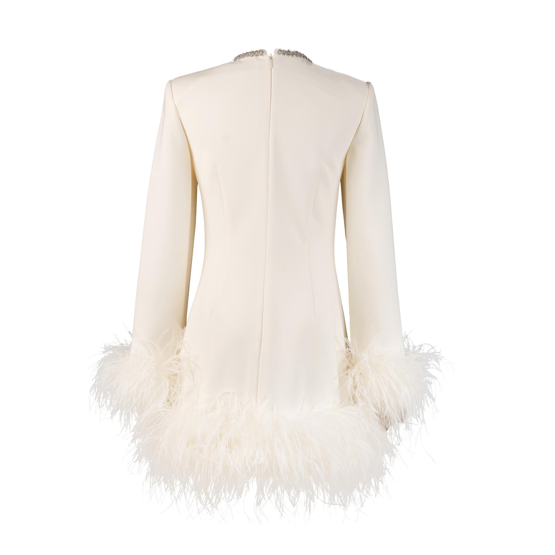 Excellent ( Rank SA )SELF-PORTRAIT Minikleid Mit Federn White - 2