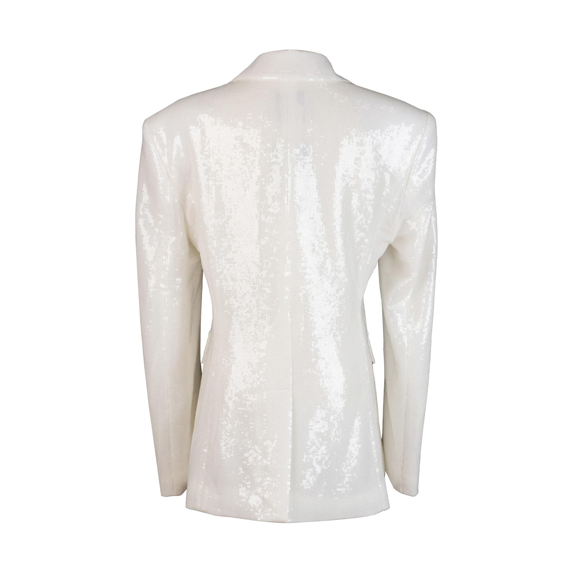 Unused ( Rank NS )KELLY SHIN Sequin Jacket Ivory White - 8
