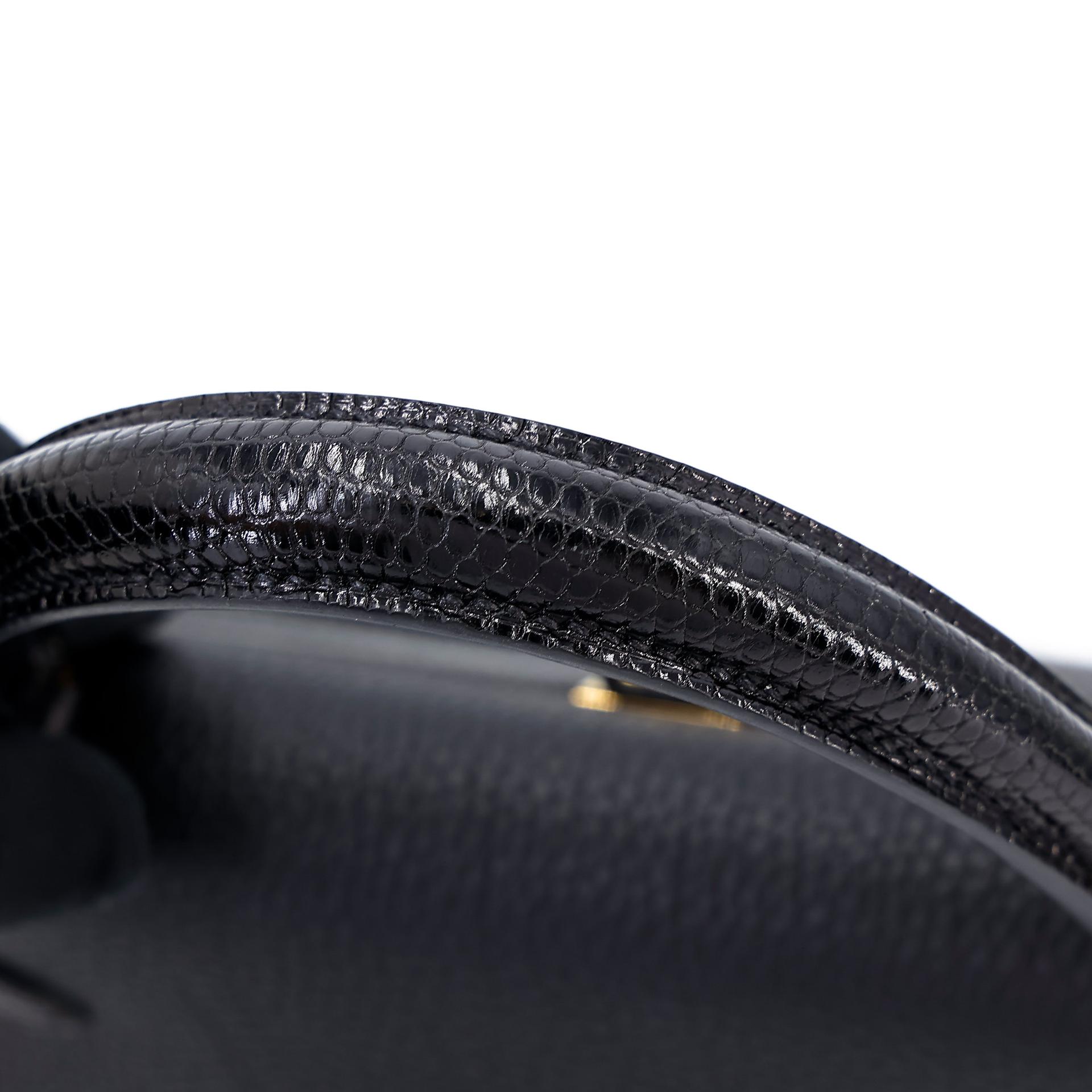 Very Good ( Rank A) HERMÈS Kelly 25 Touch Black (89) Togo Lizard Gold hardware Z (2021) - 7