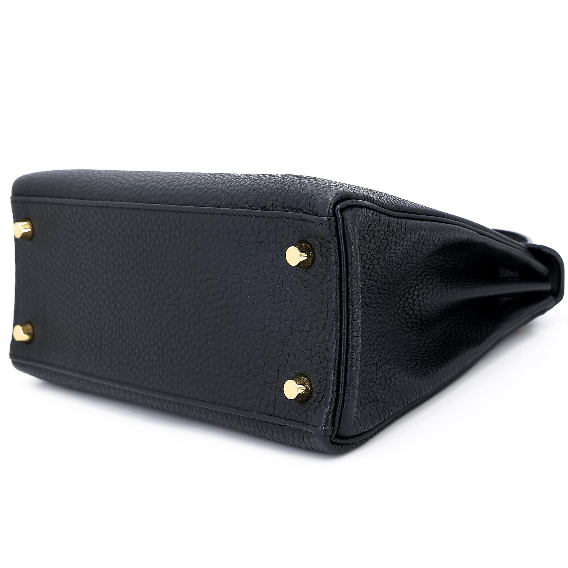Very Good ( Rank A) HERMÈS Kelly 25 Touch Black (89) Togo Lizard Gold hardware Z (2021) - 8