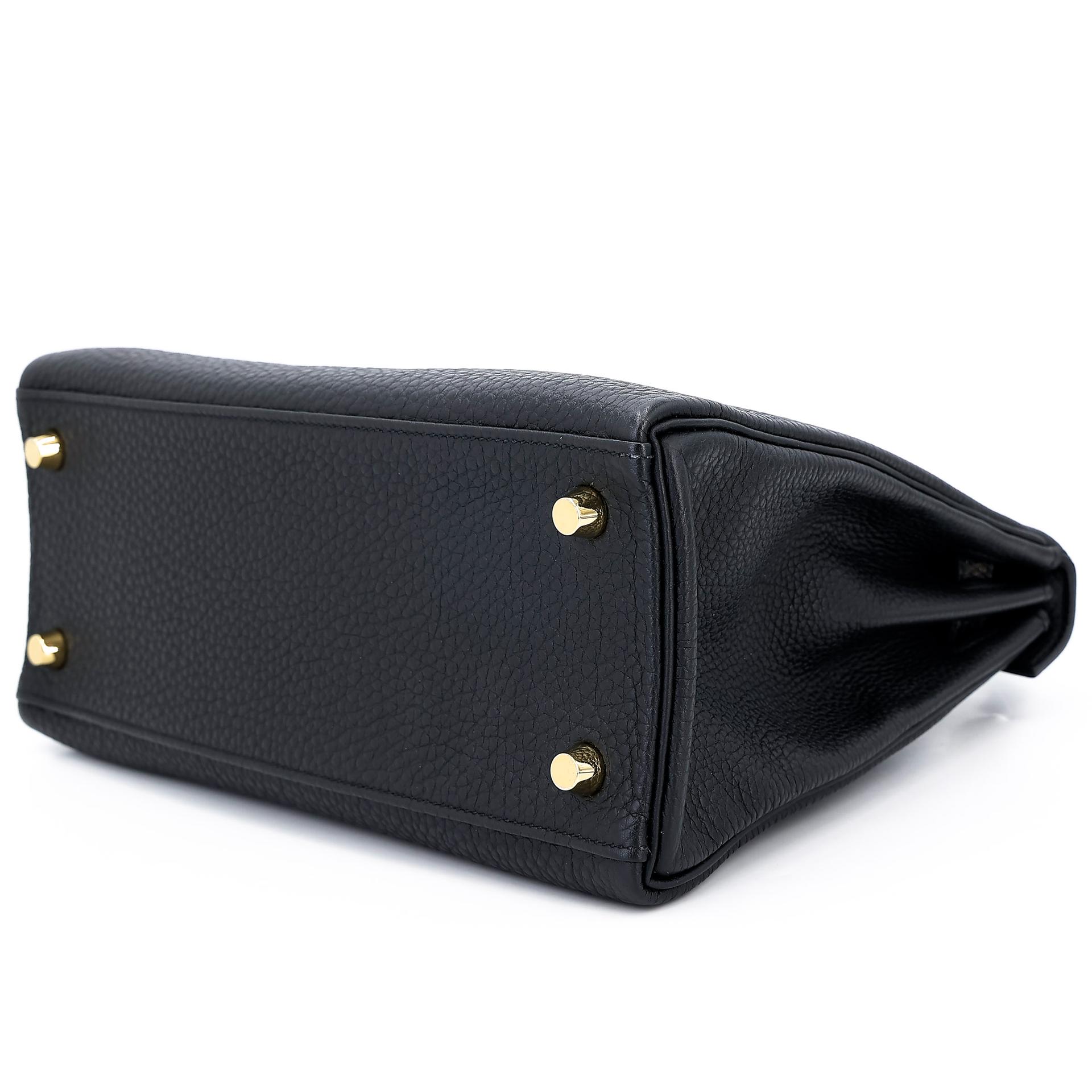 Very Good ( Rank A) HERMÈS Kelly 25 Touch Black (89) Togo Lizard Gold hardware Z (2021) - 10