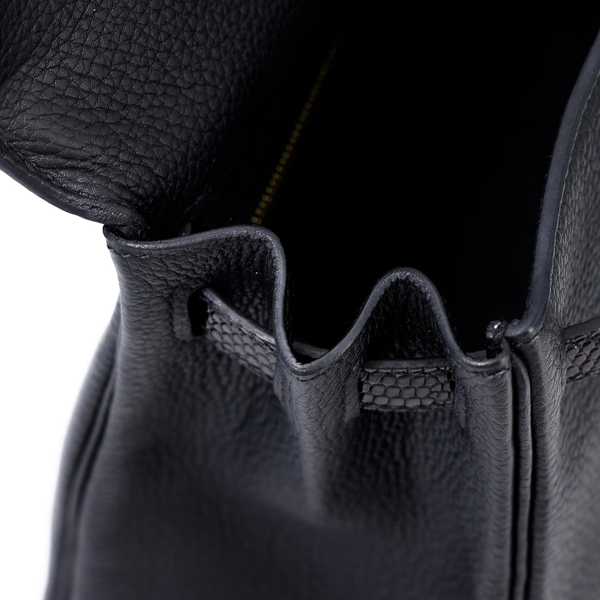 Very Good ( Rank A) HERMÈS Kelly 25 Touch Black (89) Togo Lizard Gold hardware Z (2021) - 20