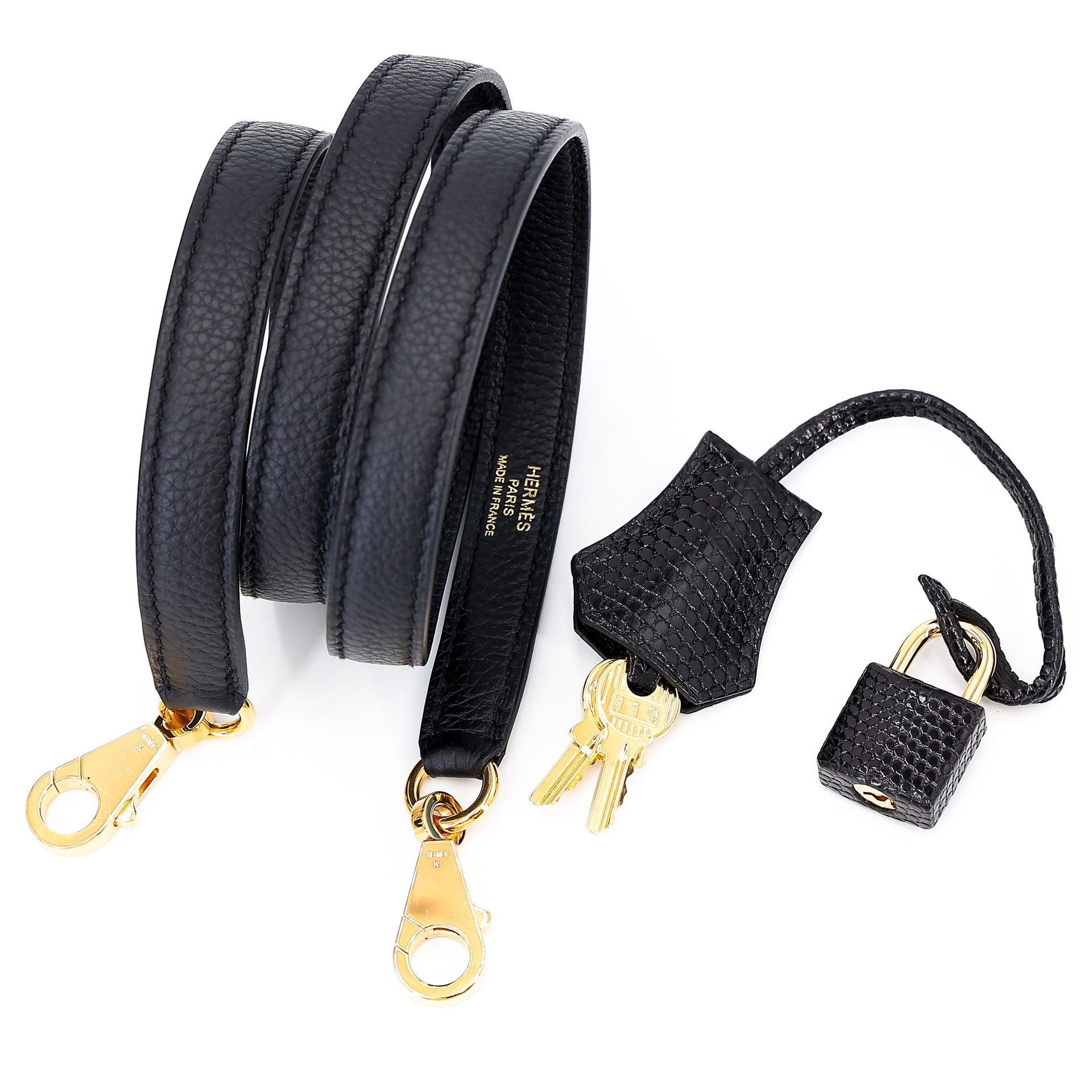 Very Good ( Rank A) HERMÈS Kelly 25 Touch Black (89) Togo Lizard Gold hardware Z (2021) - 22