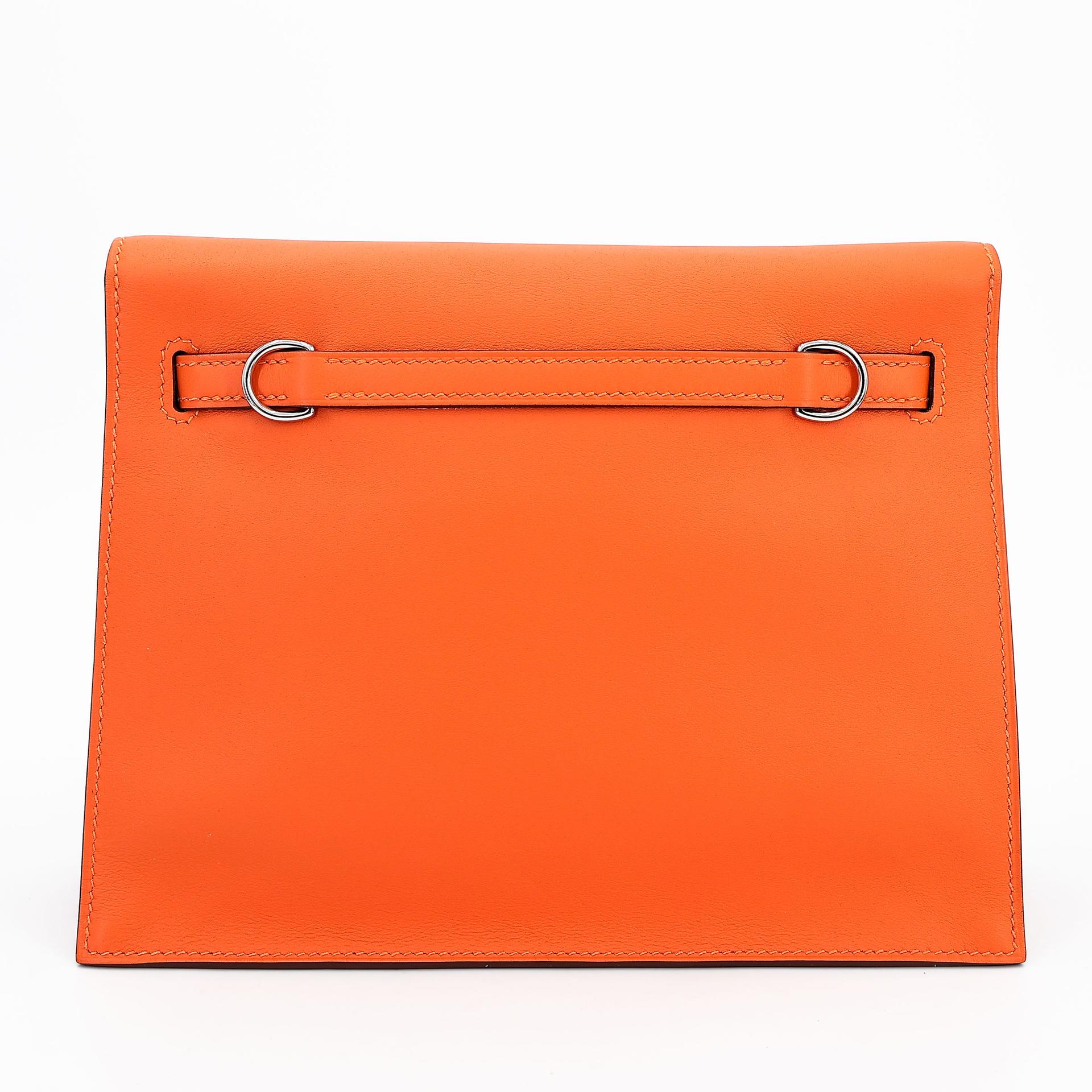 Brand New ( Rank N ) HERMÈS Kelly Danse Orange (93) Swift Palladium hardware W (2024) - 2