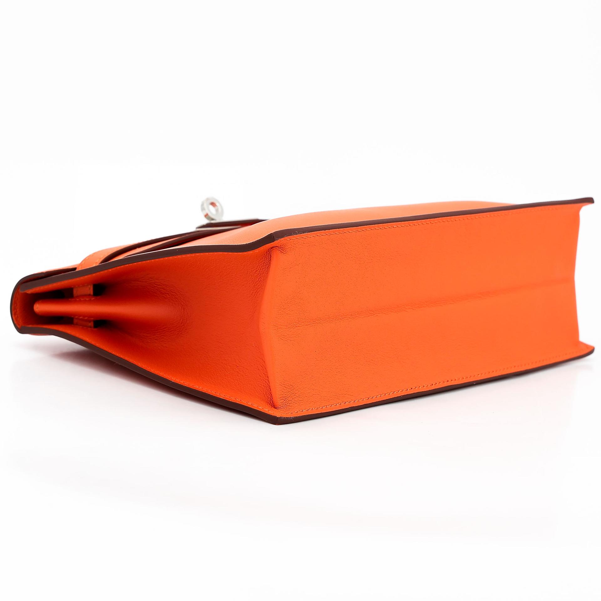 Brand New ( Rank N ) HERMÈS Kelly Danse Orange (93) Swift Palladium hardware W (2024) - 4